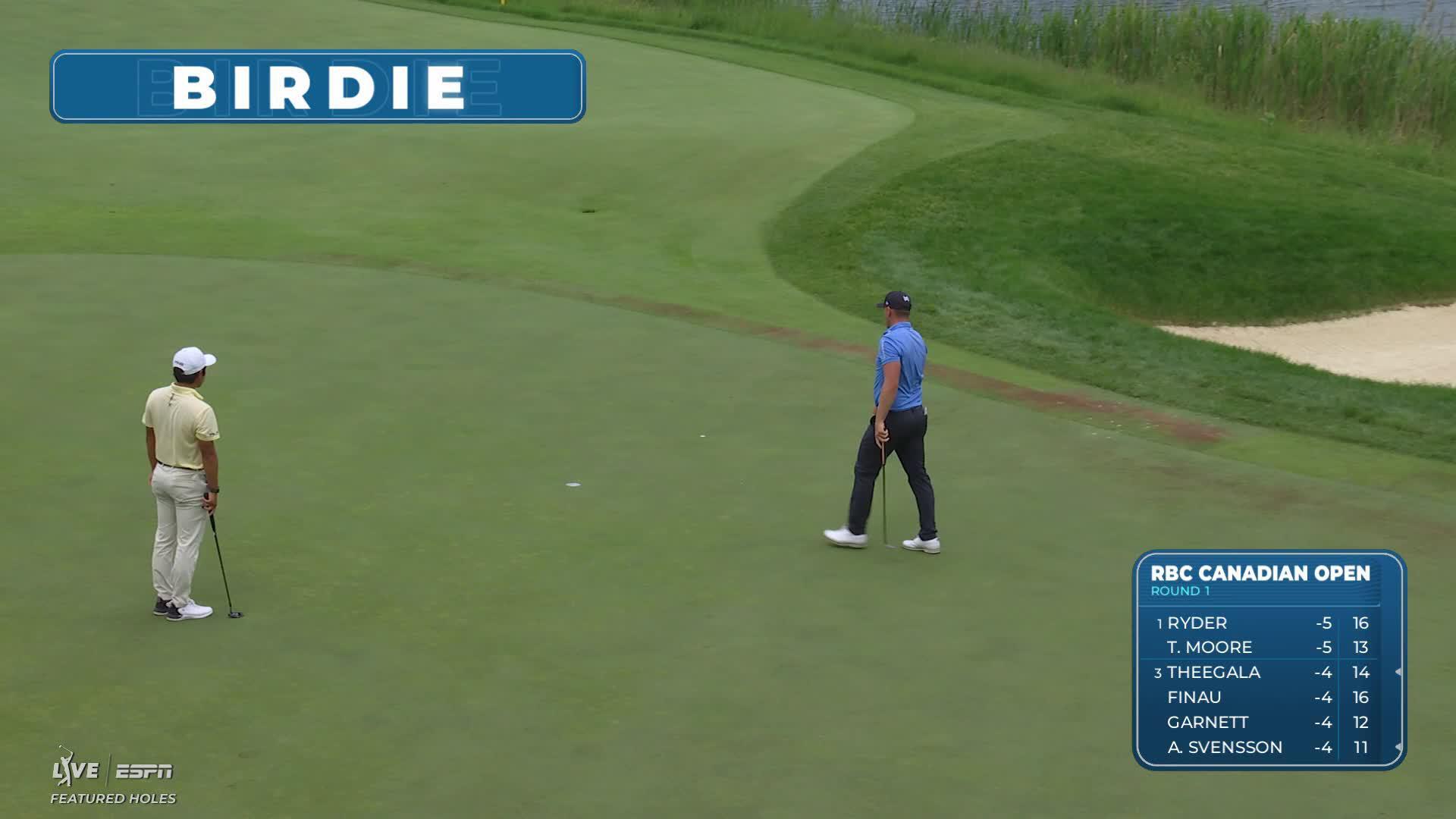 Matt Wallace sinks 23-foot birdie putt on No. 7 at RBC Canadian