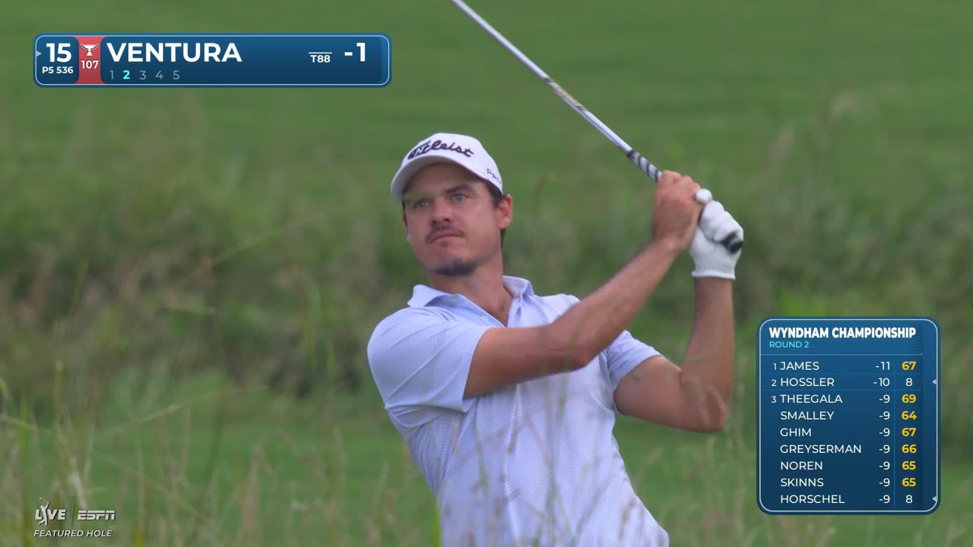 Kristoffer Ventura reaches par-5 No. 15 in two, makes birdie at Wyndham