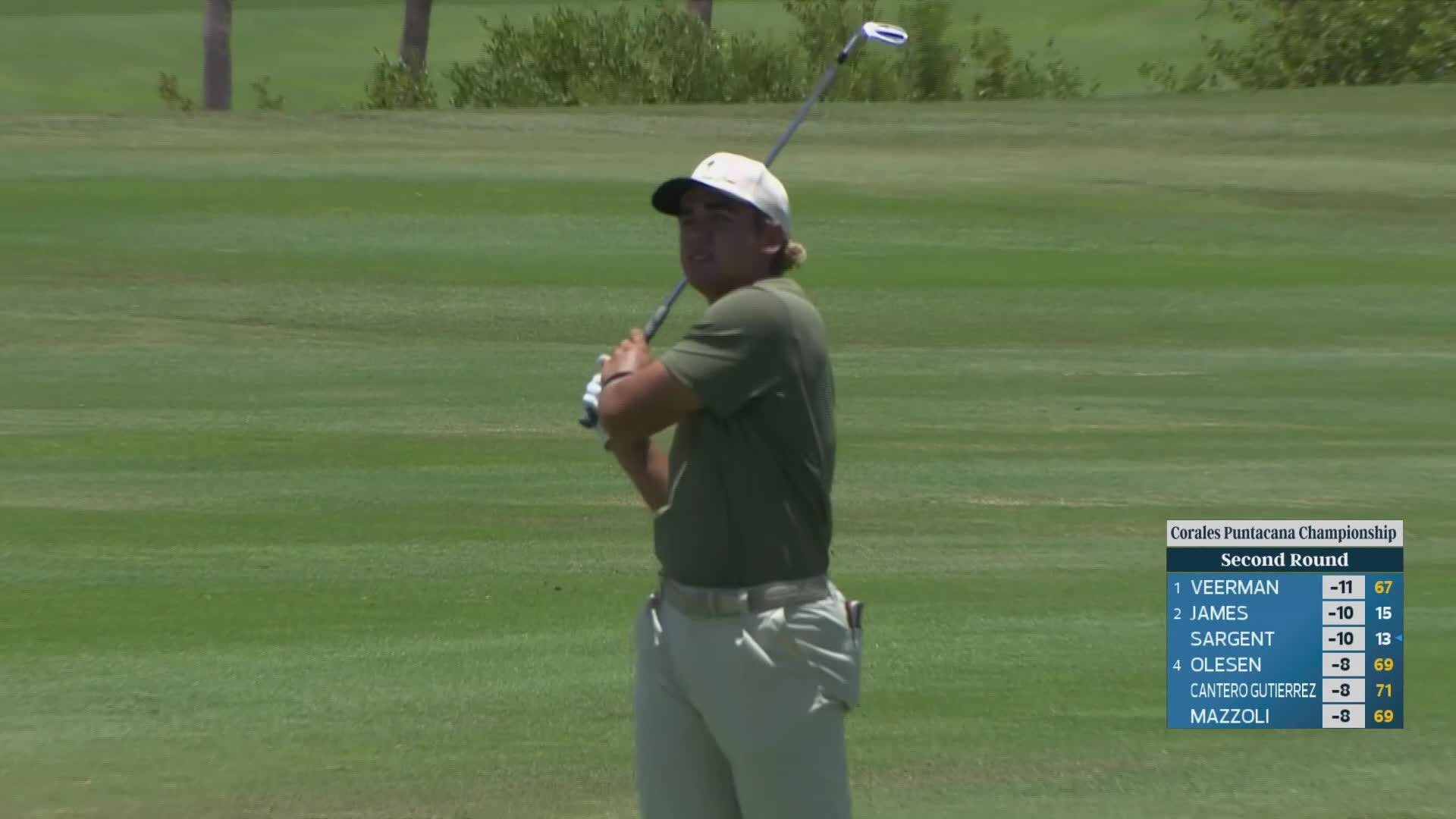 Garrick Higgo holes 19-foot approach for birdie at Corales Puntacana