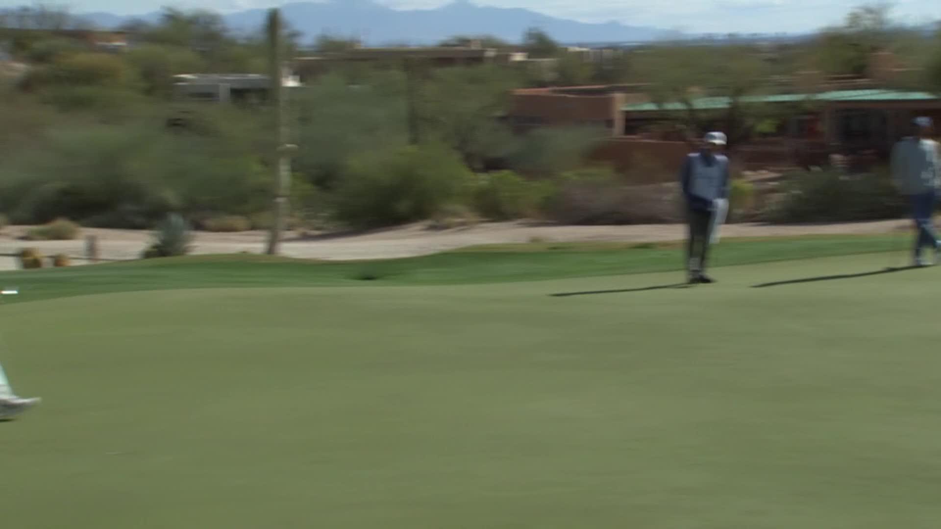Hiroyuki Fujita makes lengthy par putt at Cologuard