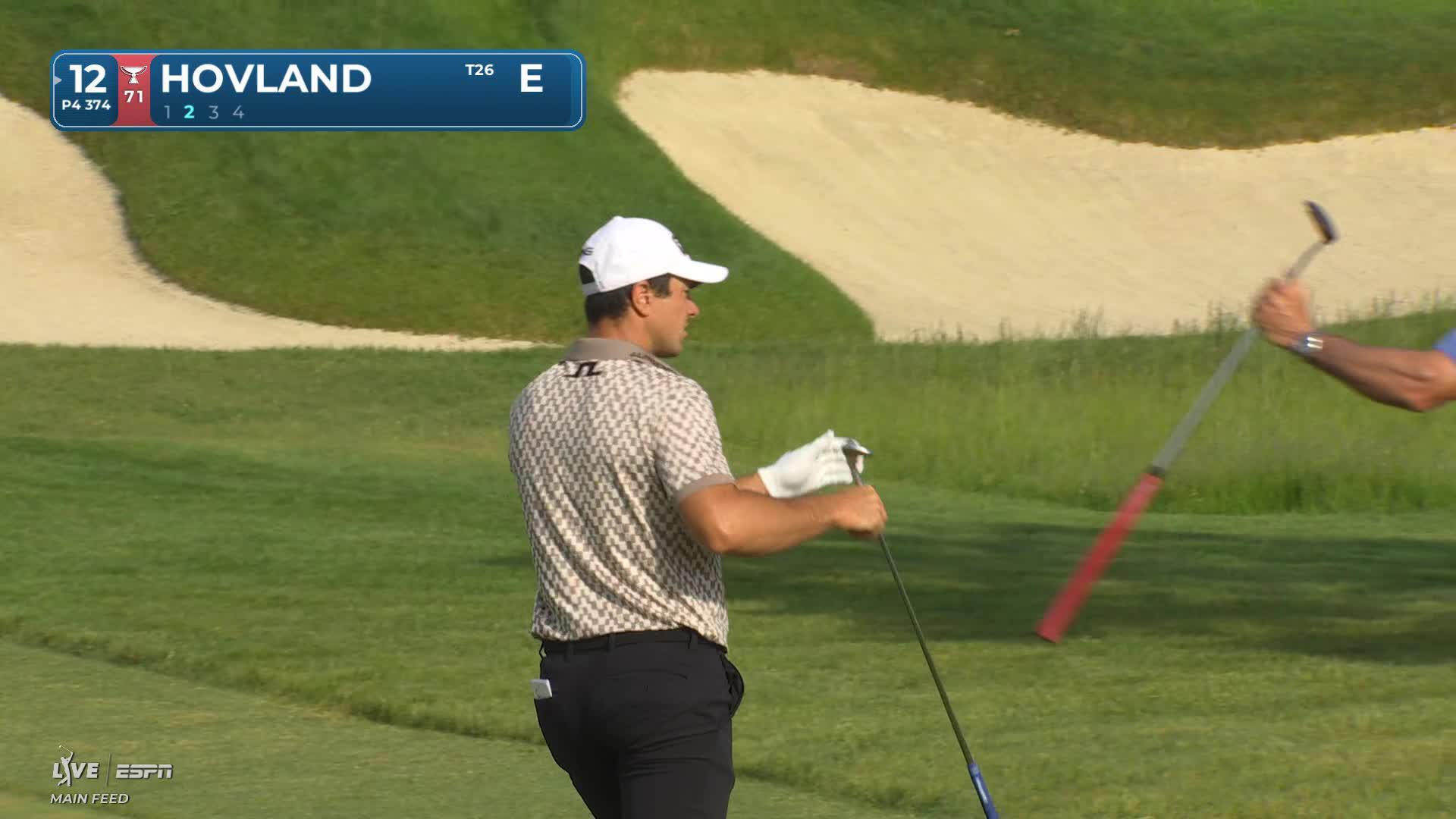 Viktor Hovland gets up-and-down from 93 yards for birdie on No. 12 at RBC Canadian
