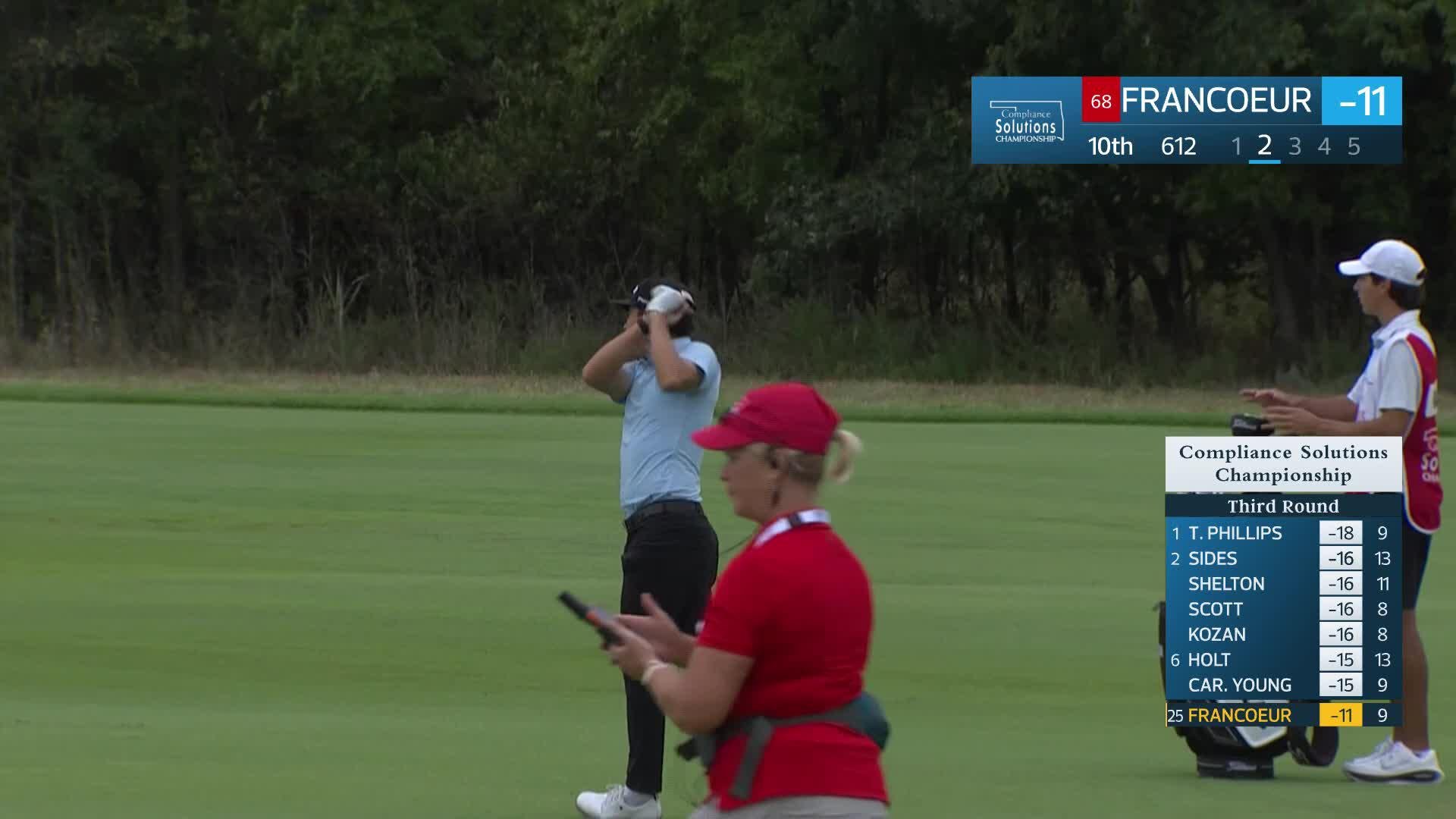 Chris Francoeur makes birdie on No. 10 at Compliance Solutions