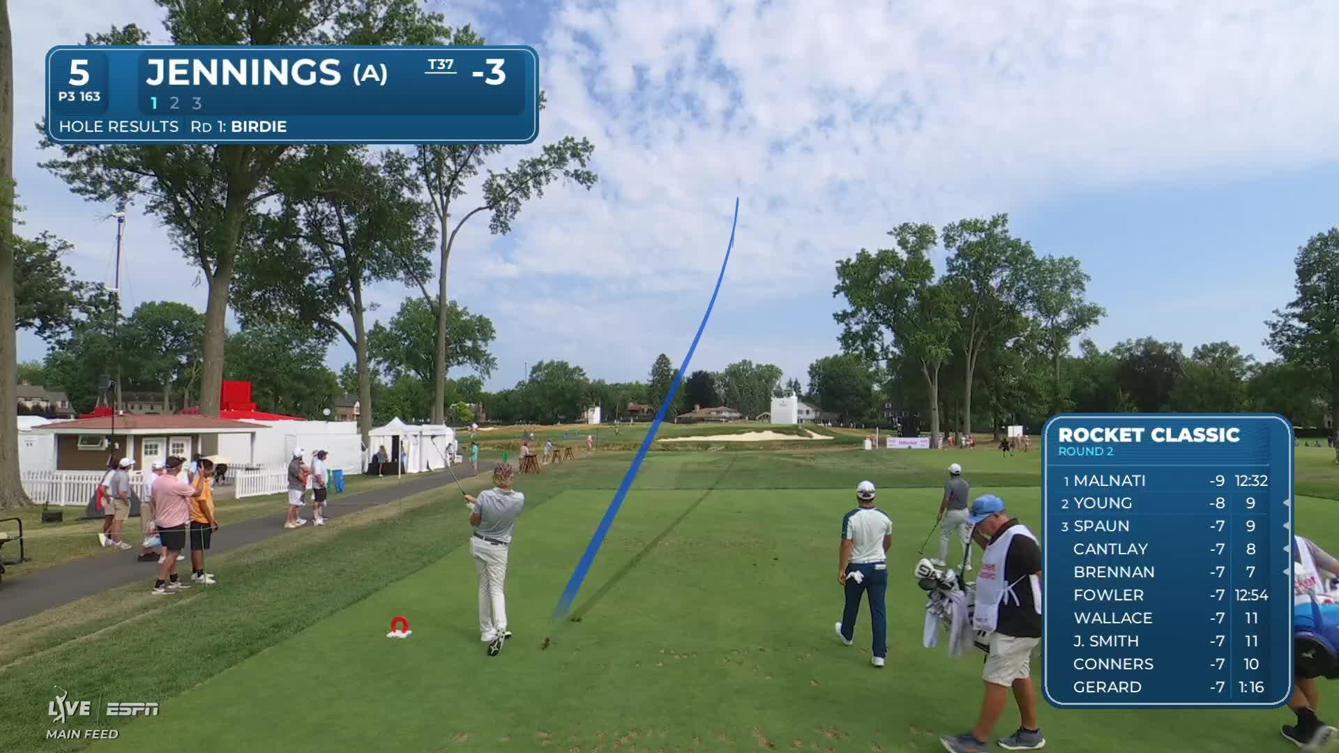 William Jennings hits tee shot to 7 feet, sets up birdie on No. 5 at Rocket Classic