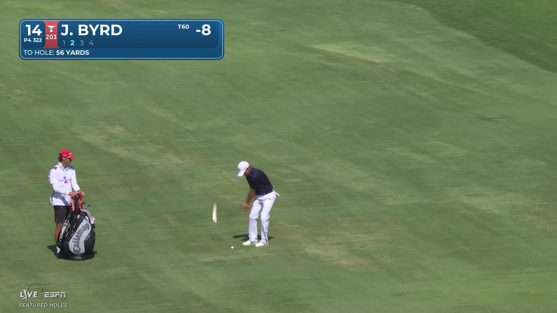 Jonathan Byrd sinks 3-foot putt for birdie on No. 14 at THE CJ CUP