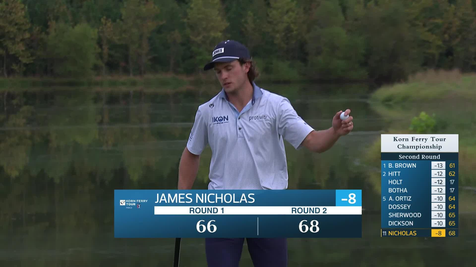 James Nicholas makes birdie on No. 18 at Korn Ferry Tour Champ
