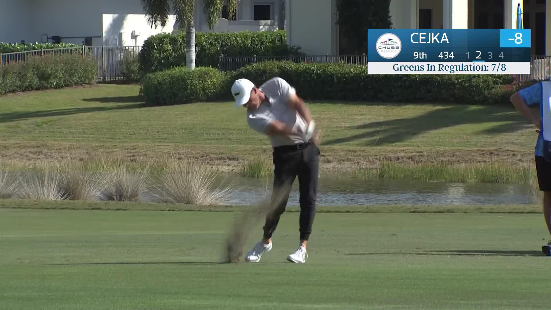 Alex Cejka makes birdie on No. 9 at Chubb Classic