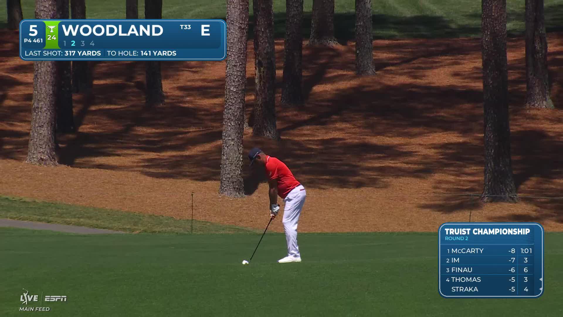 Gary Woodland makes birdie on No. 5 at Truist Championship