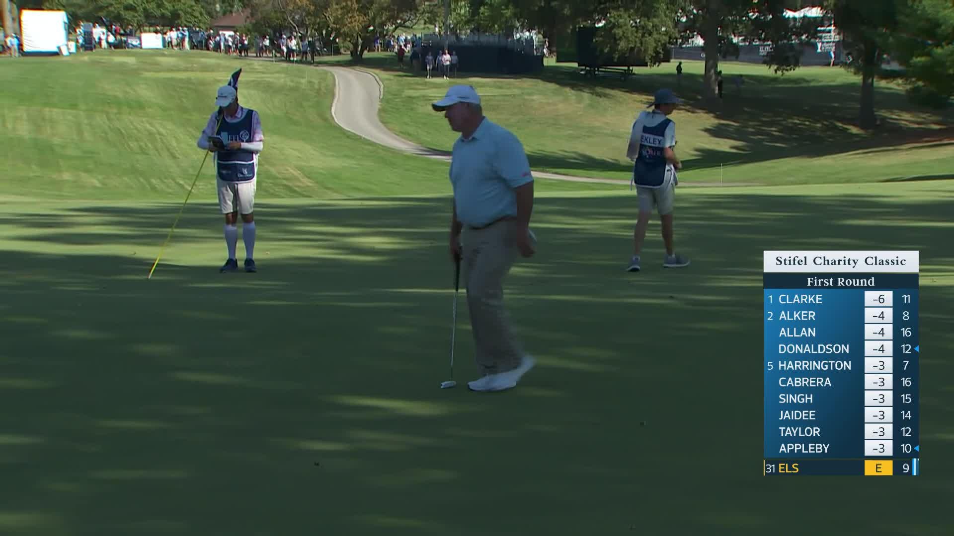 Ernie Els makes birdie on No. 10 at Stifel Charity Classic