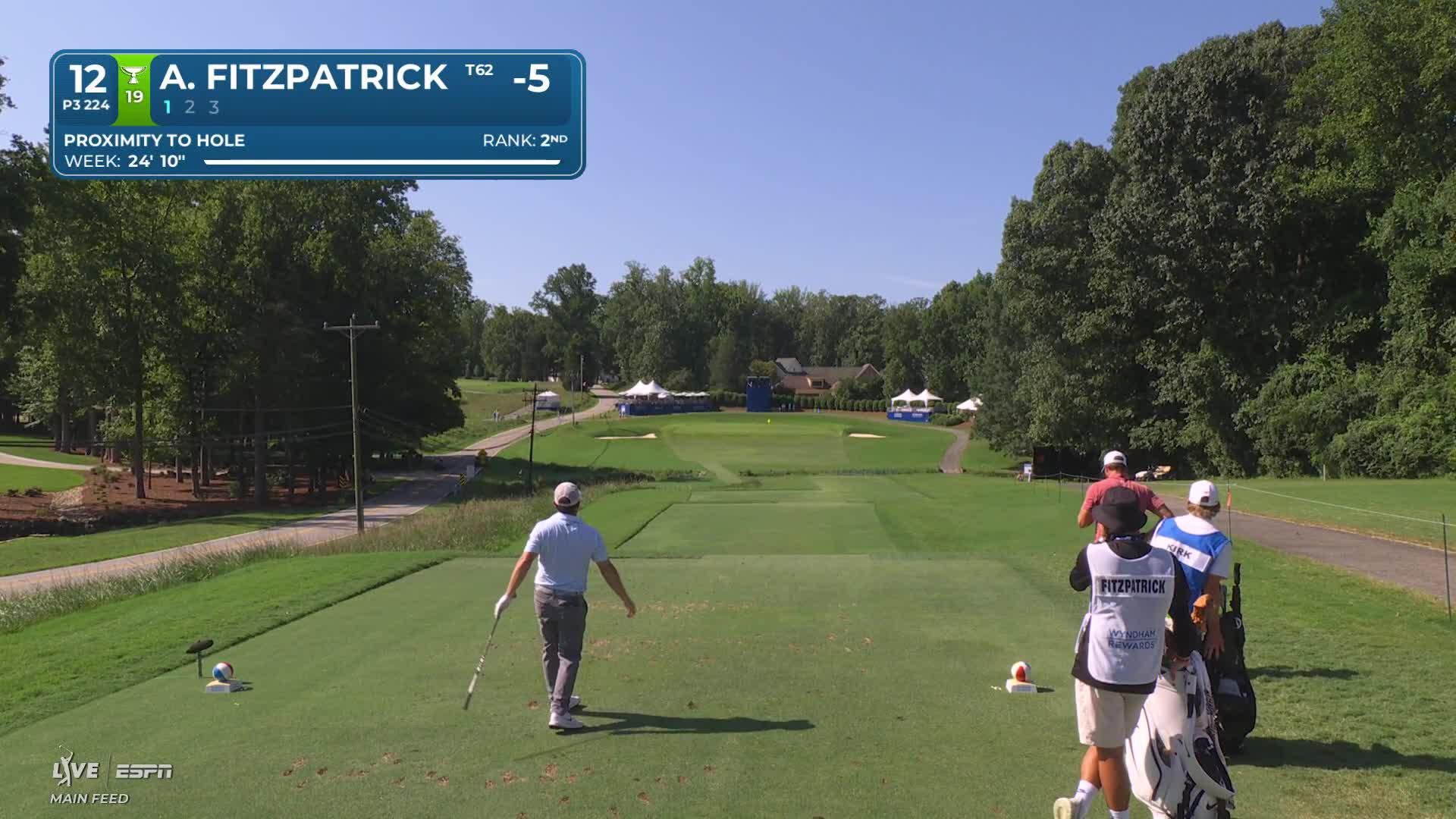 Alex Fitzpatrick hits tee shot to 7 feet, sets up birdie on No. 12 at Wyndham