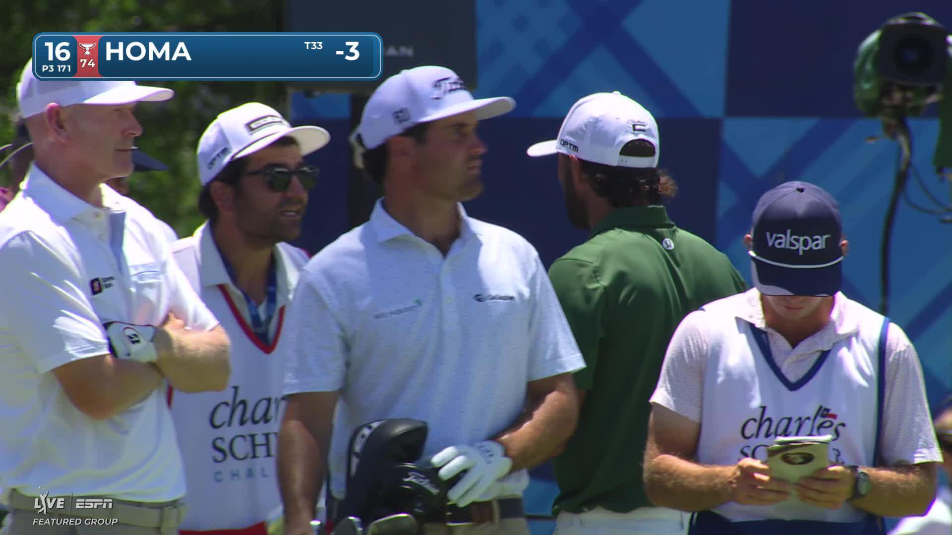 Max Homa hits tee shot to 4 feet, sets up birdie on No. 16 at Charles Schwab