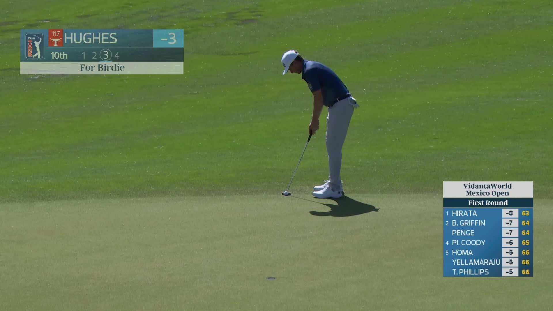Mackenzie Hughes's 122-yard approach sets up birdie on No. 10 at Mexico Open