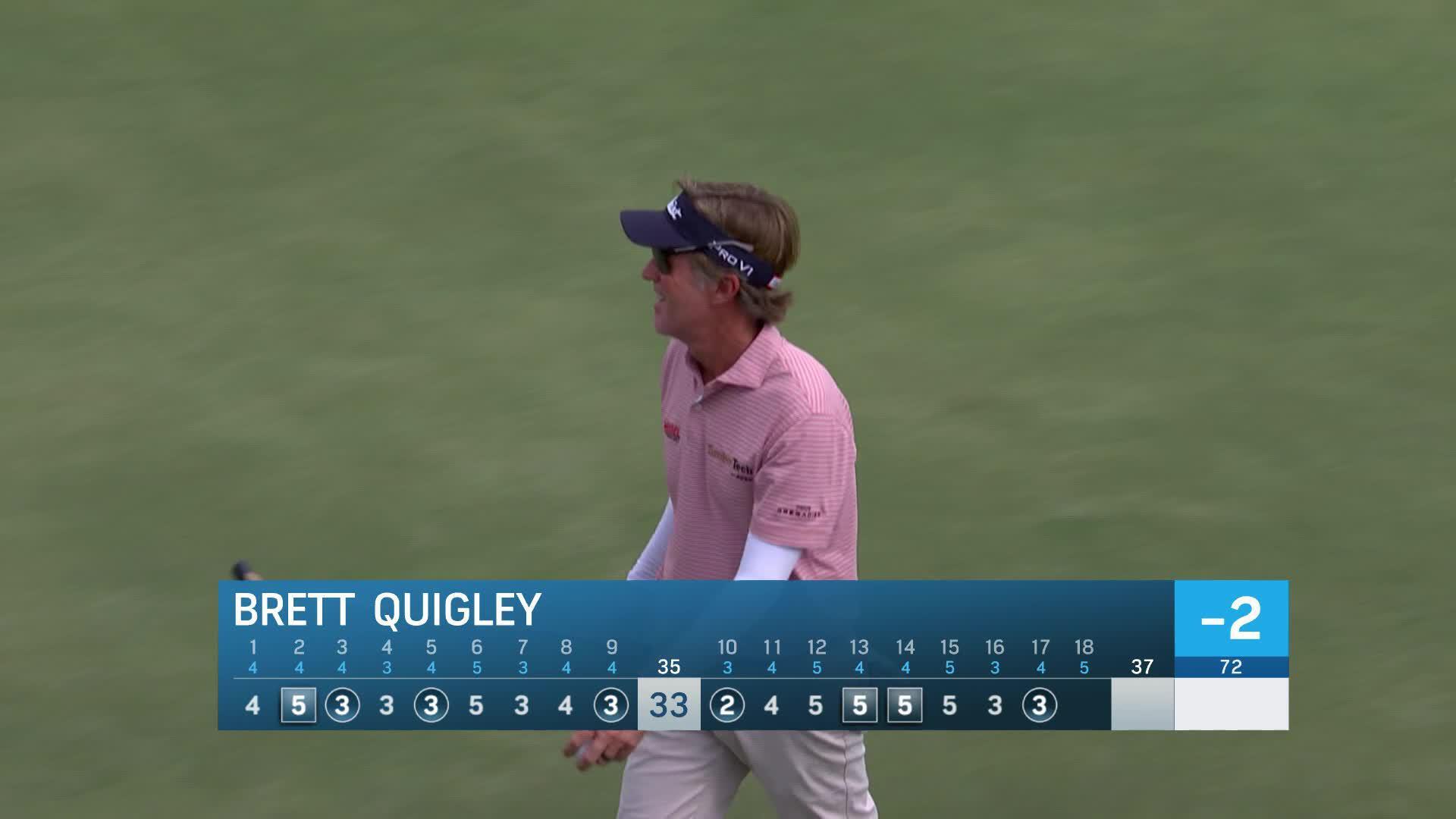 Brett Quigley makes birdie on No. 17 at Chubb Classic
