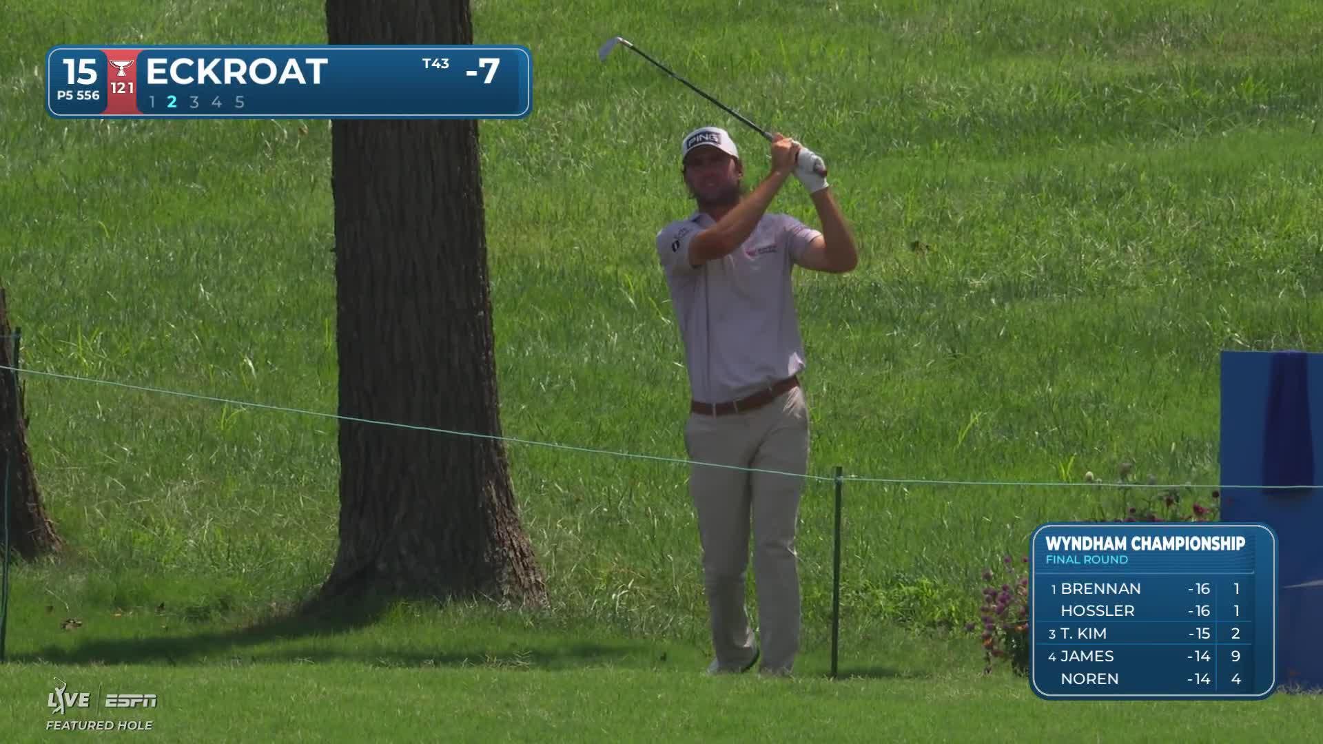 Austin Eckroat reaches par-5 No. 15 in two, makes birdie at Wyndham