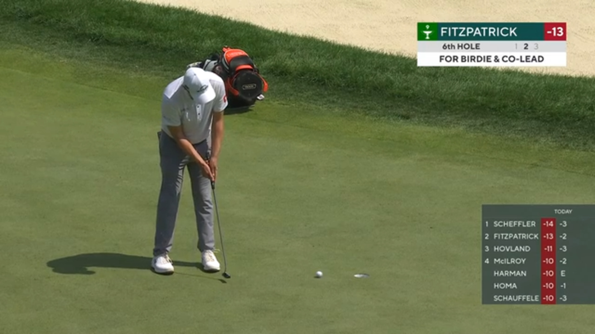 Matt Fitzpatrick sticks tee shot 3 feet from the hole at BMW Championship