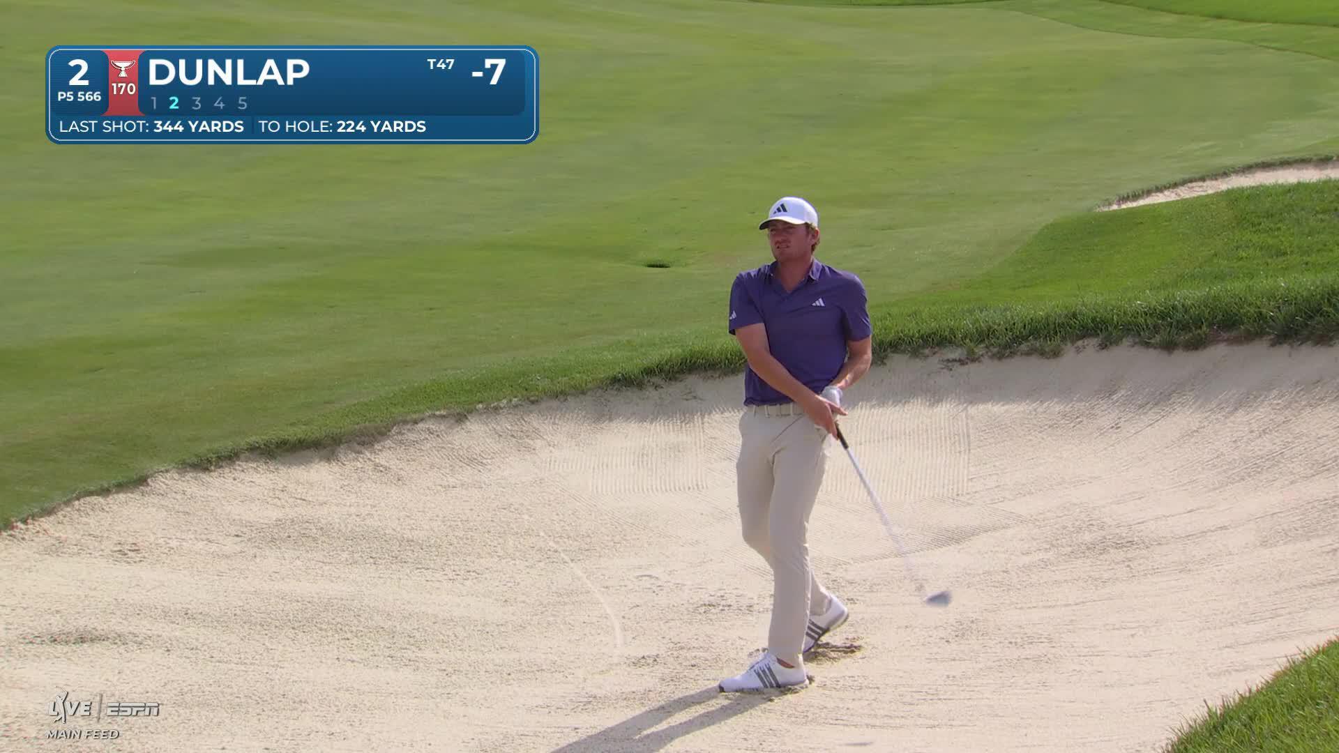 Nick Dunlap sinks 4-foot putt for birdie on No. 2 at John Deere