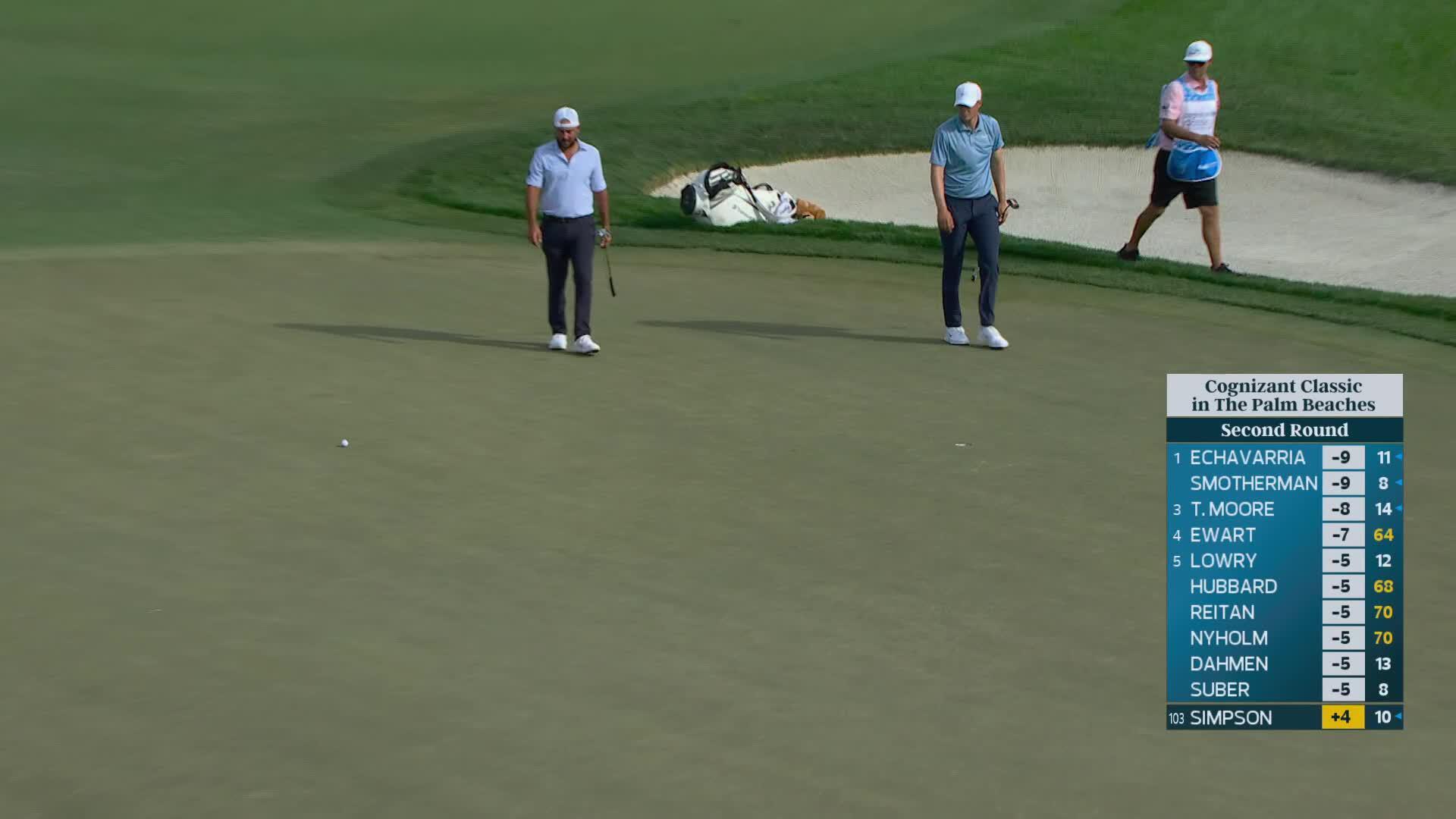 Webb Simpson sinks 46-foot birdie putt on No. 2 at Cognizant Classic