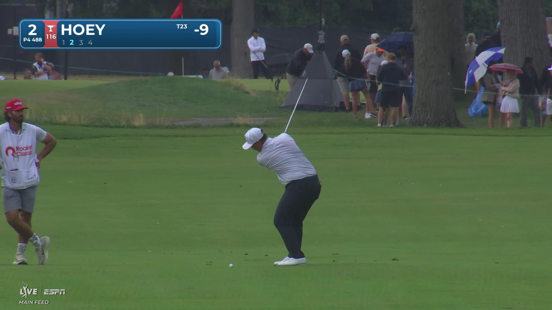 Rico Hoey gets up-and-down from 165 yards for birdie on No. 2 at Rocket Classic