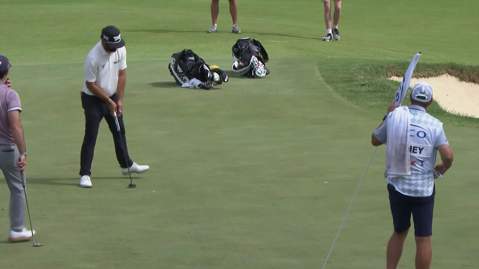 Chad Ramey sinks 8-foot birdie putt on No. 16 at ISCO Championship