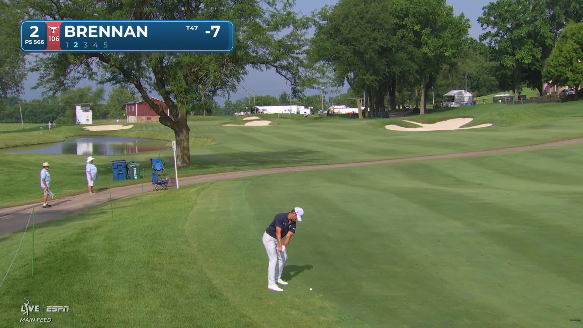 Michael Brennan reaches par-5 No. 2 in two, makes birdie at John Deere