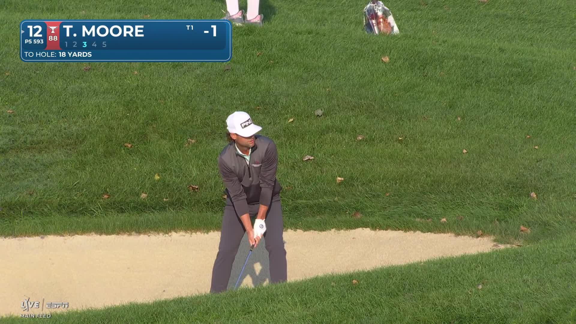 Taylor Moore drains 6-foot putt for birdie on No. 12 at 3M Open