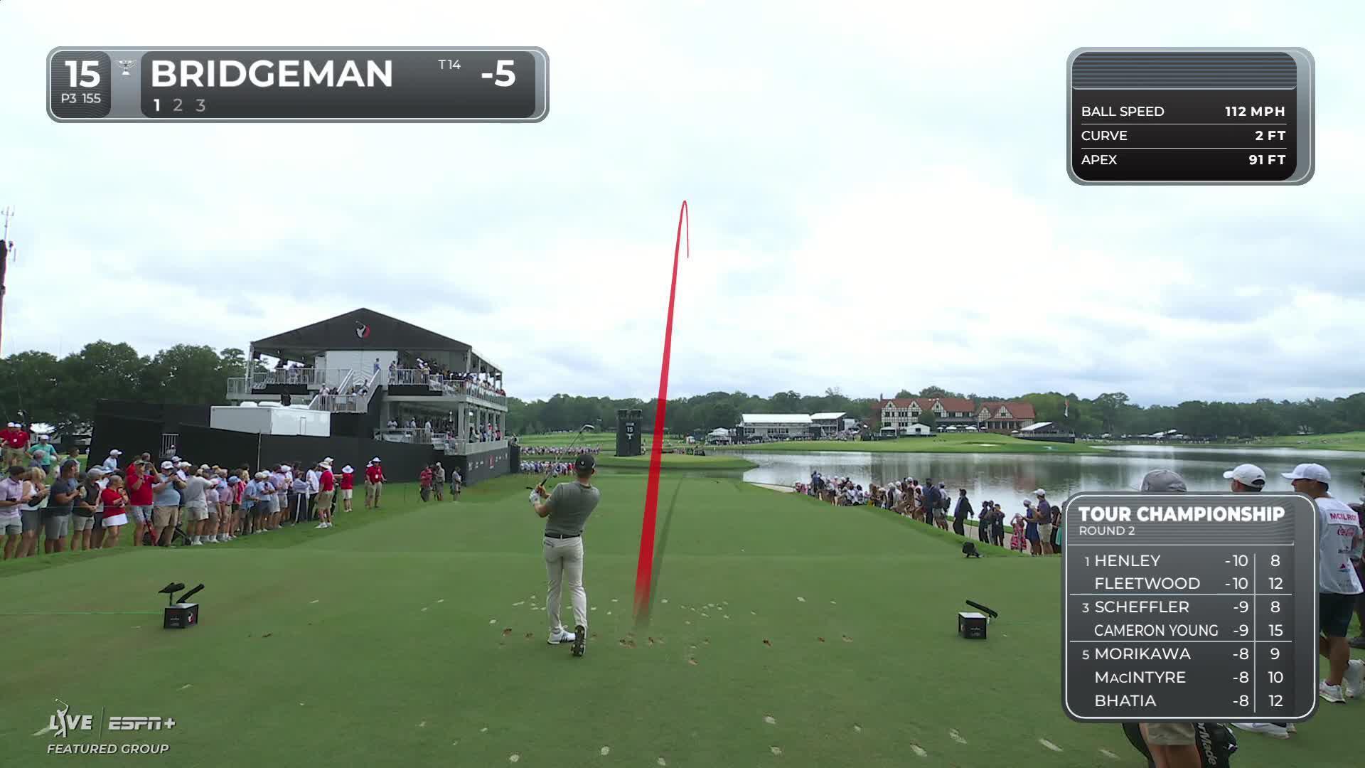 Jacob Bridgeman makes birdie on No. 15 at TOUR Championship