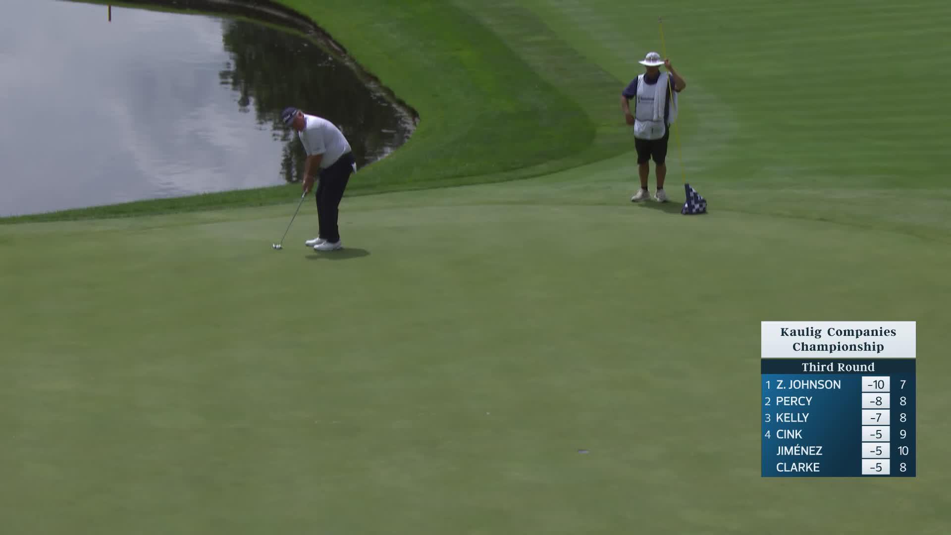 Kenny Perry makes birdie on No. 16 at Kaulig Companies Championship