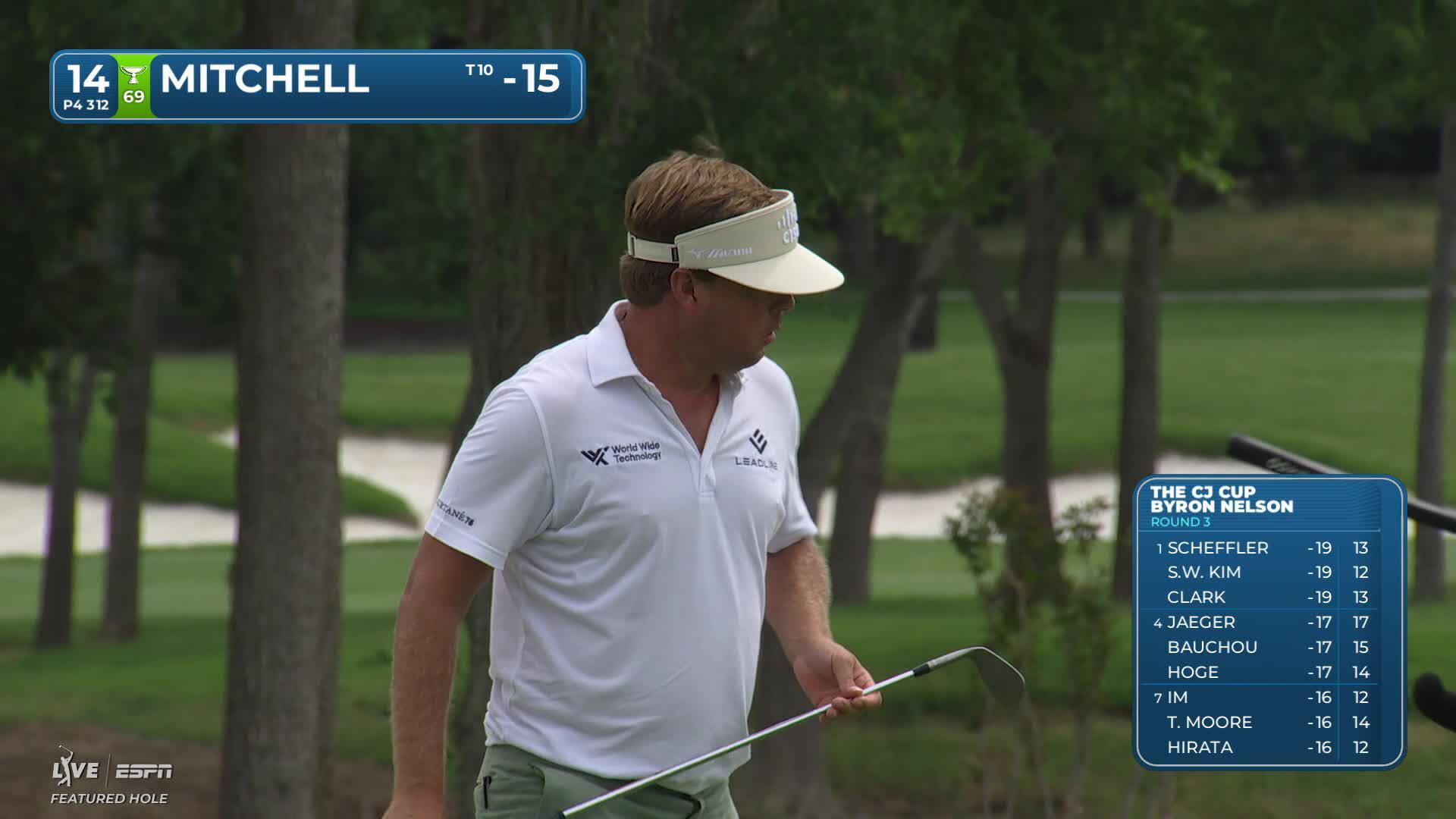 Keith Mitchell sinks 3-foot putt for birdie on No. 14 at THE CJ CUP