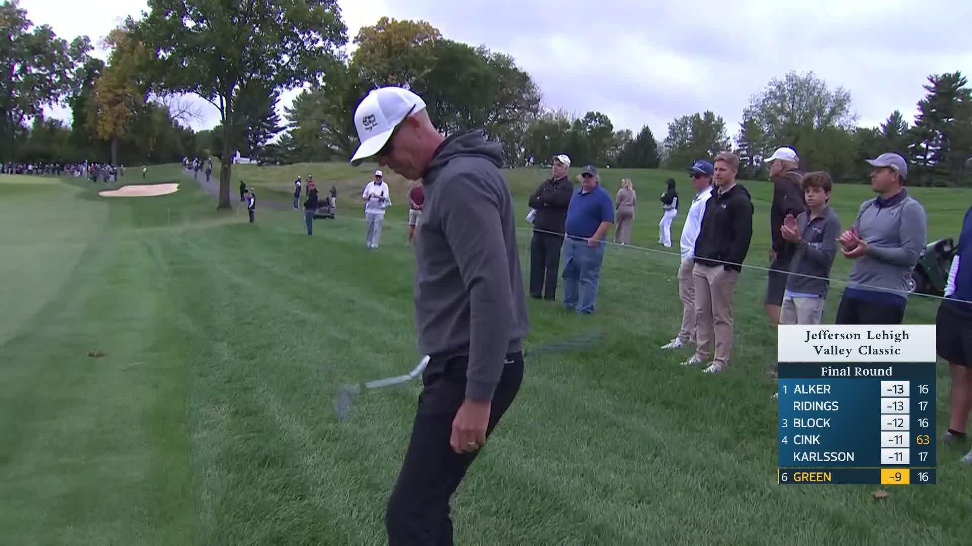 Richard Green makes birdie on No. 17 at Jefferson Lehigh Valley Classic