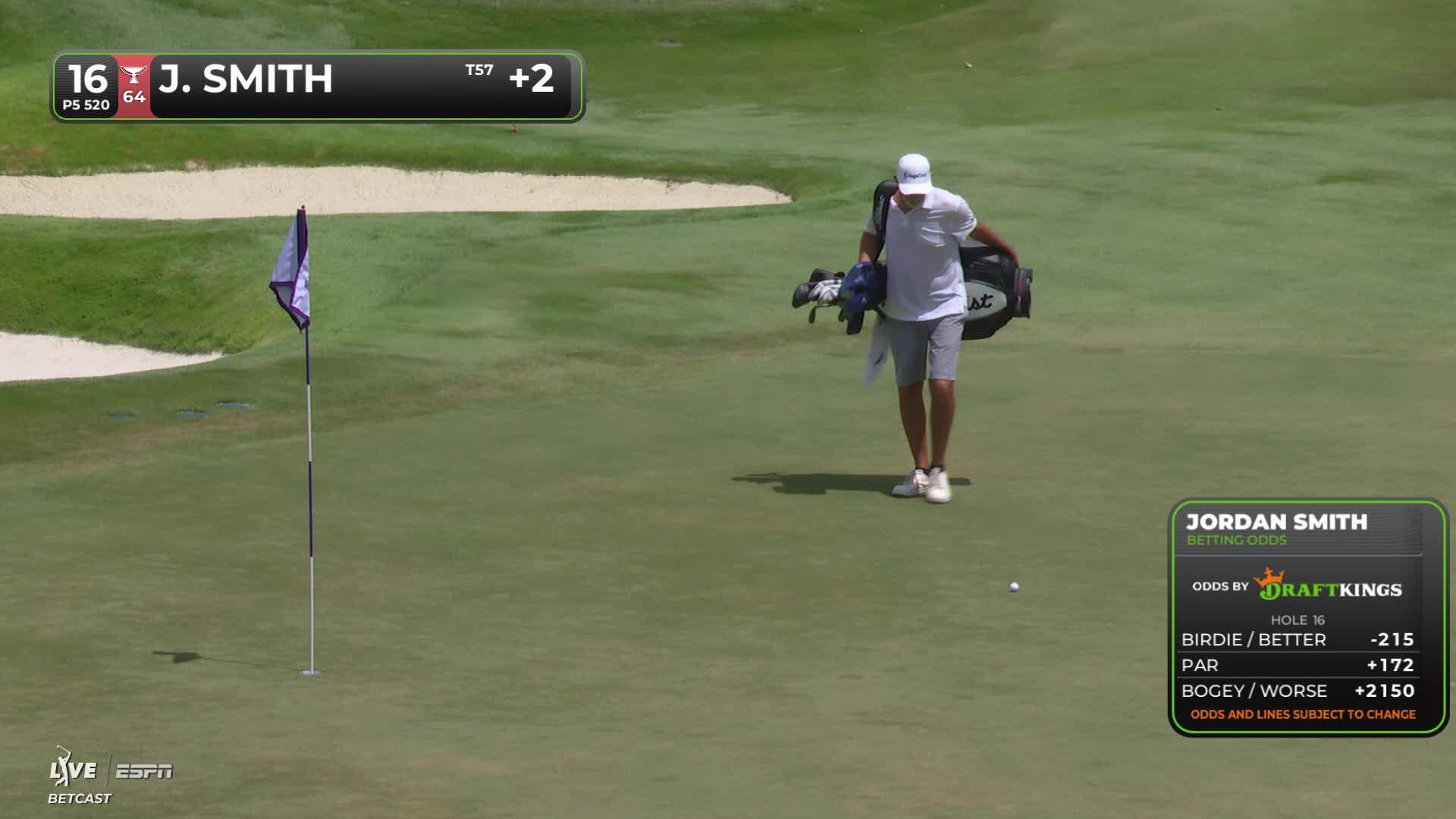Jordan L Smith sinks 13-foot birdie putt on No. 16 at FedEx St. Jude