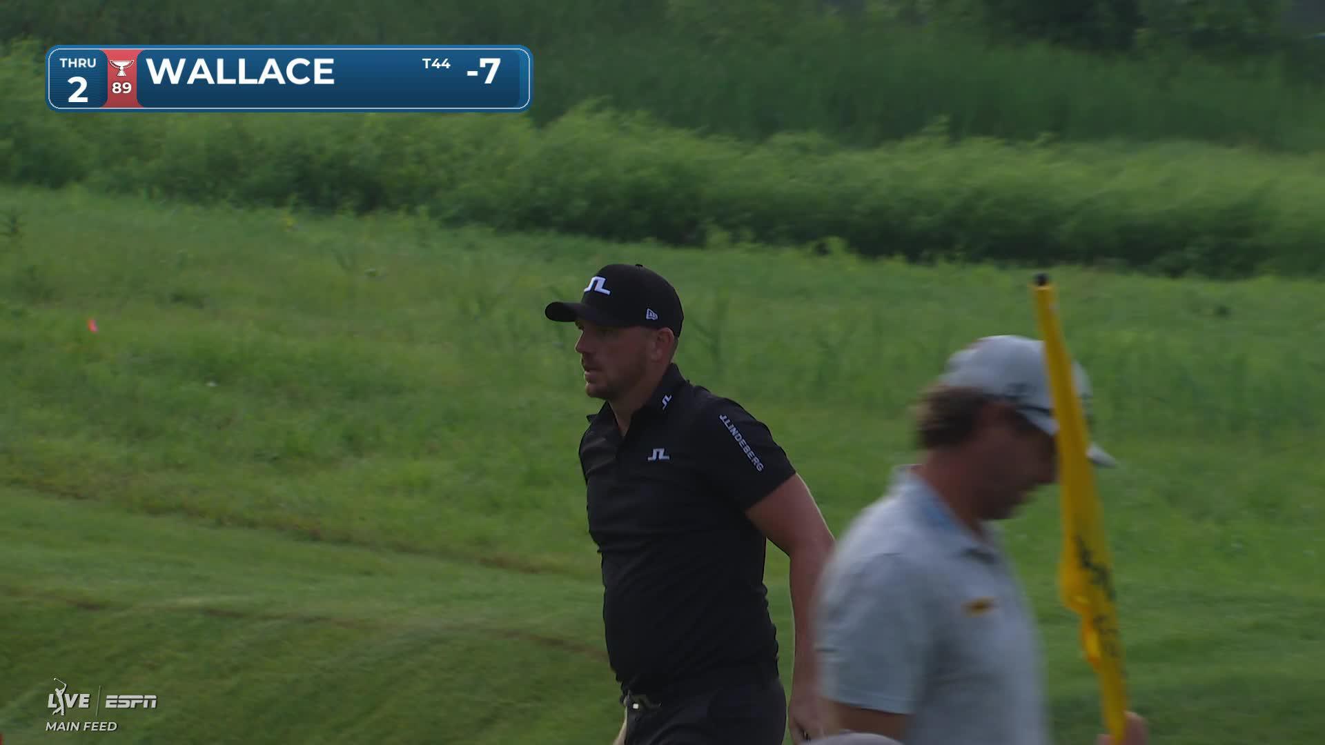 Matt Wallace sinks 14-foot putt for eagle on No. 2 at John Deere