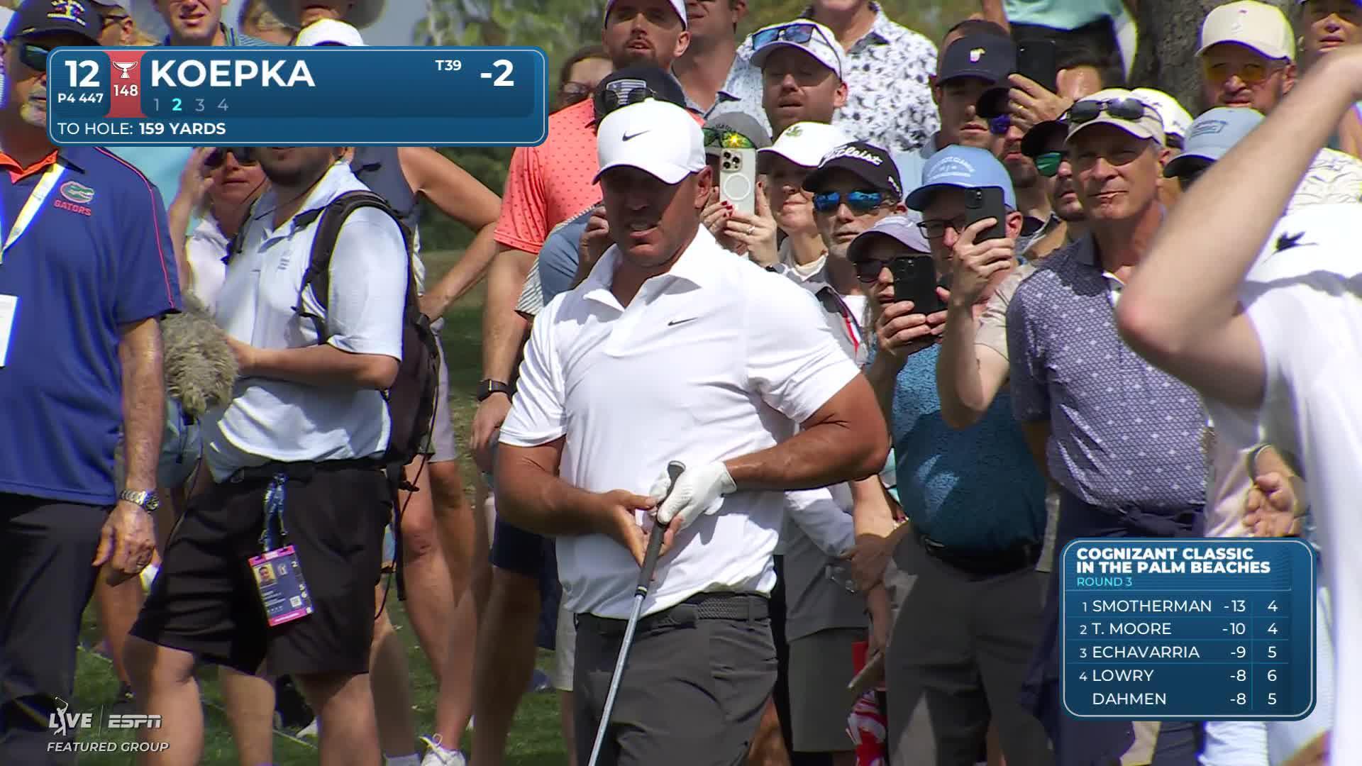 Brooks Koepka buries 49-foot birdie putt on No. 12 at Cognizant Classic