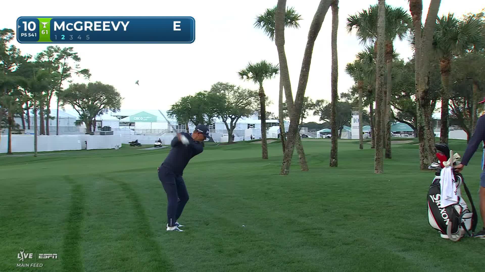 Max McGreevy hits 242-yard approach to 18 feet, sets up birdie on No. 10 at Cognizant Classic