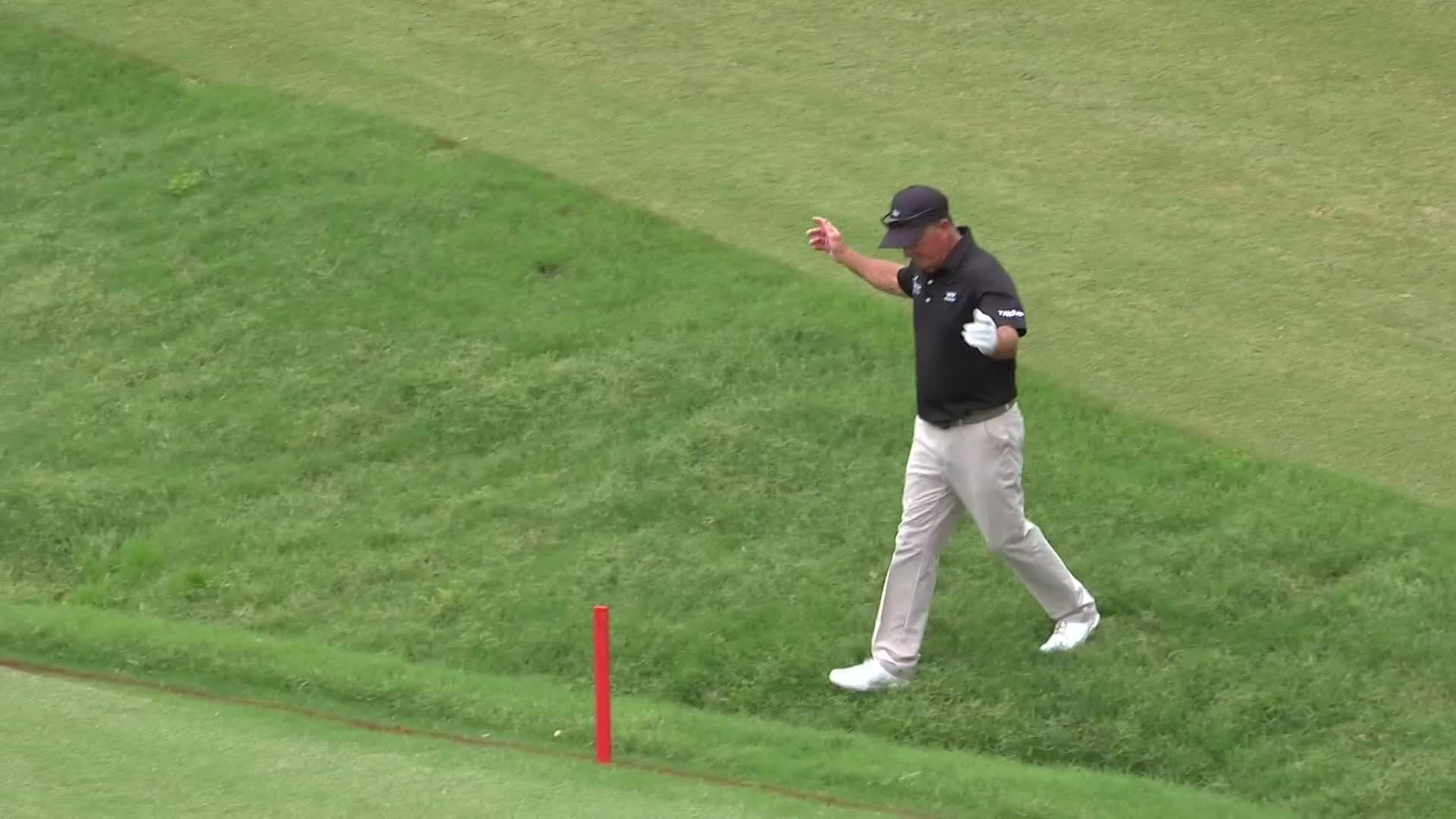 Fred Funk holes out from fairway for birdie at the KitchenAid Senior PGA