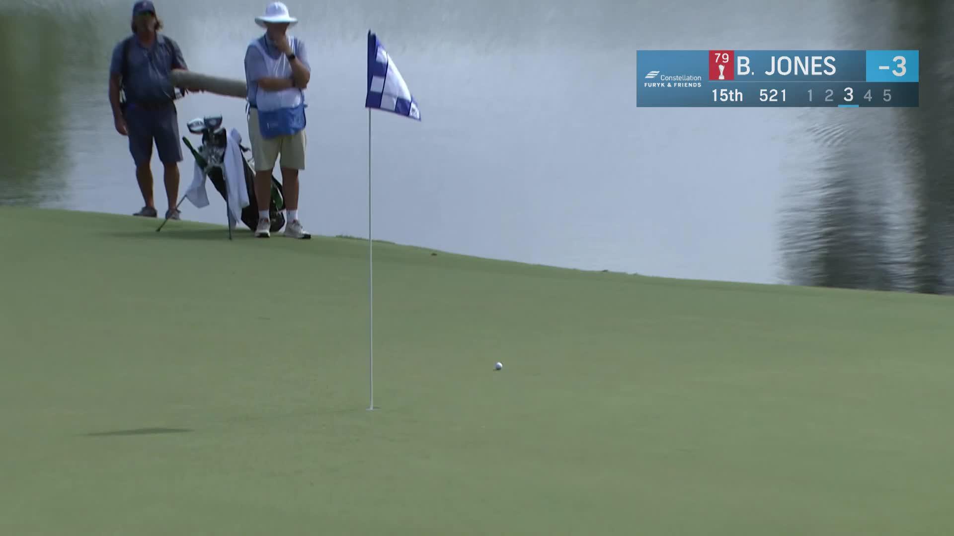 Brendan Jones gets up and down from awkward stance, makes birdie at Constellation FURYK & FRIENDS