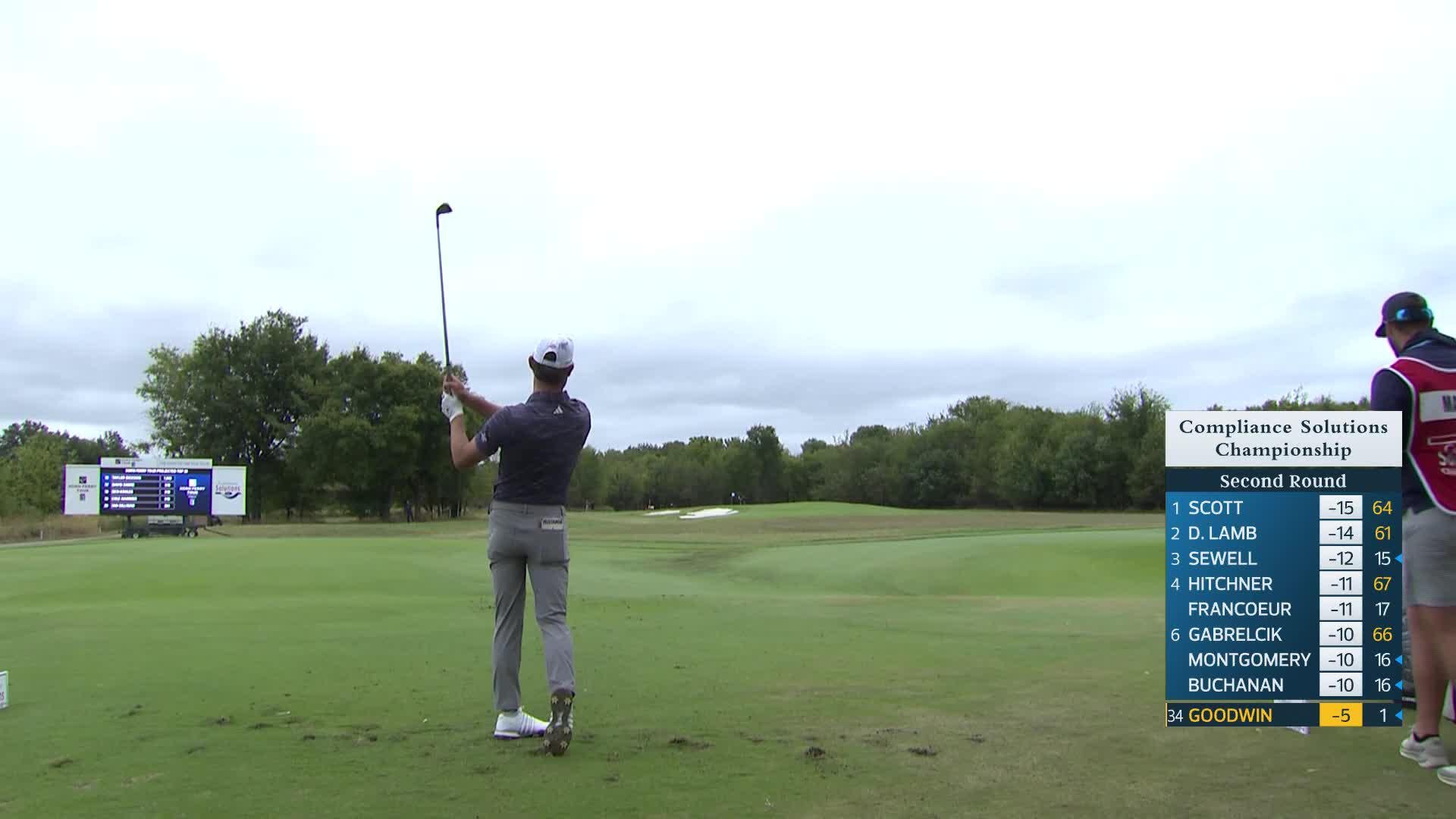 Noah Goodwin makes birdie on No. 11 at Compliance Solutions