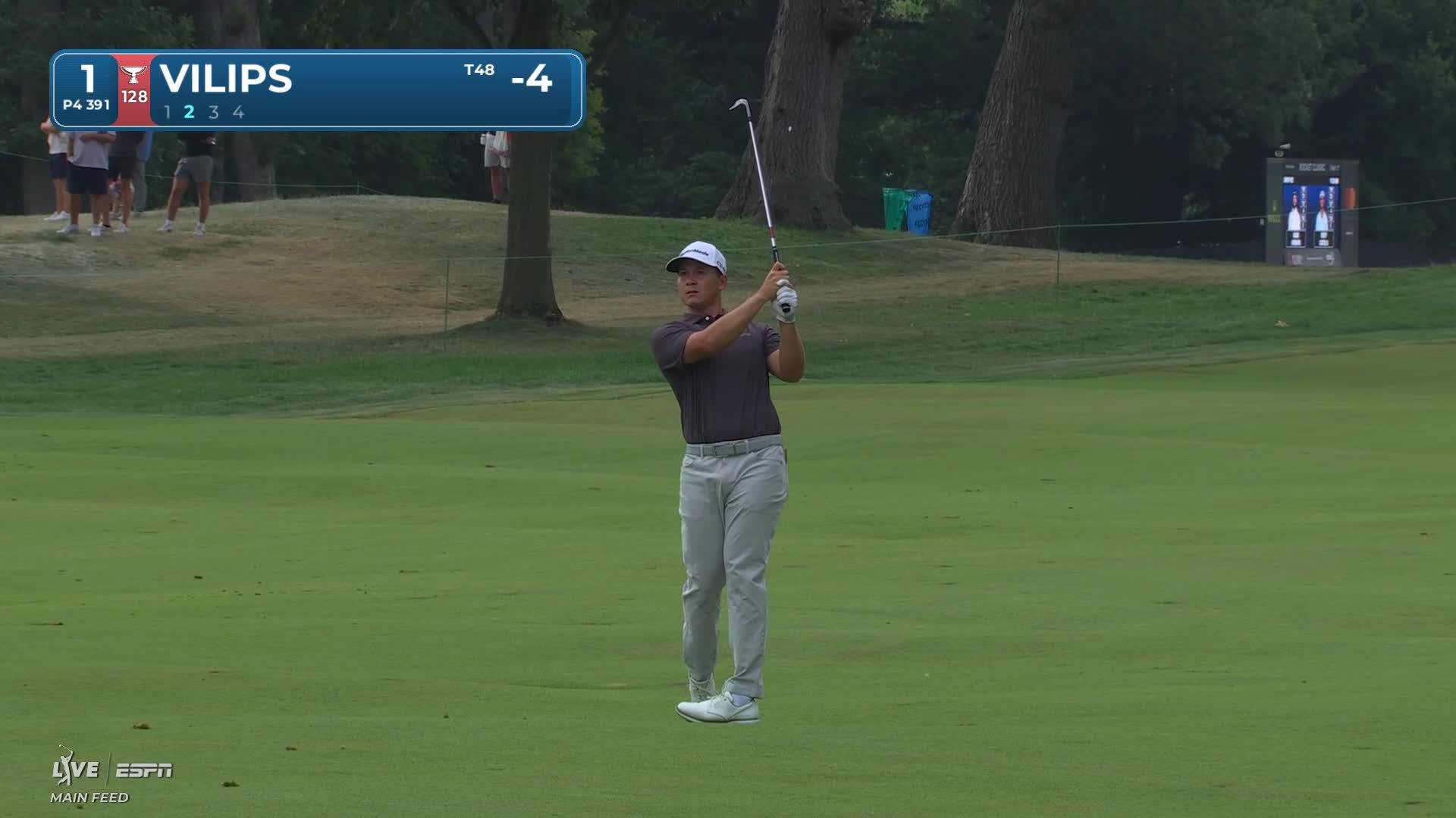 Karl Vilips's 94-yard approach sets up birdie on No. 1 at Rocket Classic