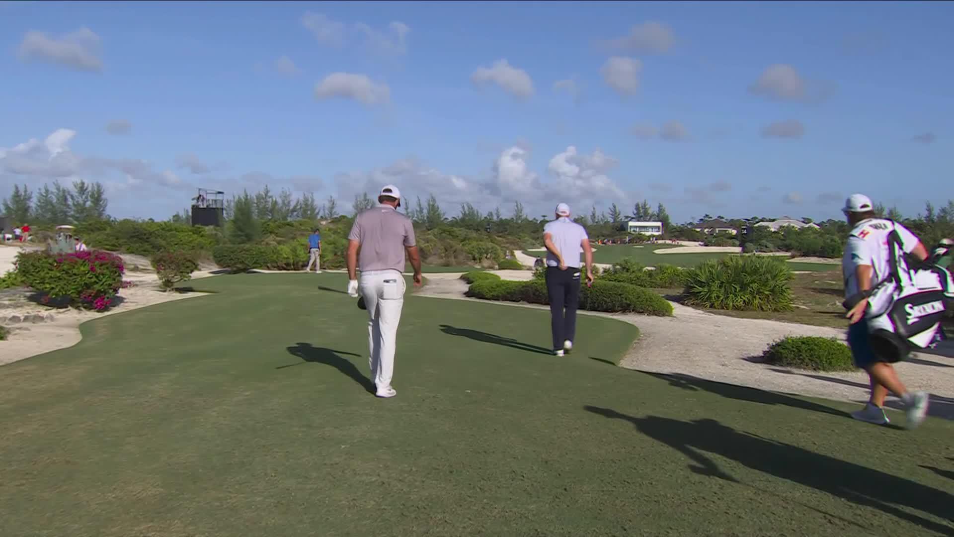 Scottie Scheffler taps in from 2 feet for birdie on No. 14 at Hero World Challenge
