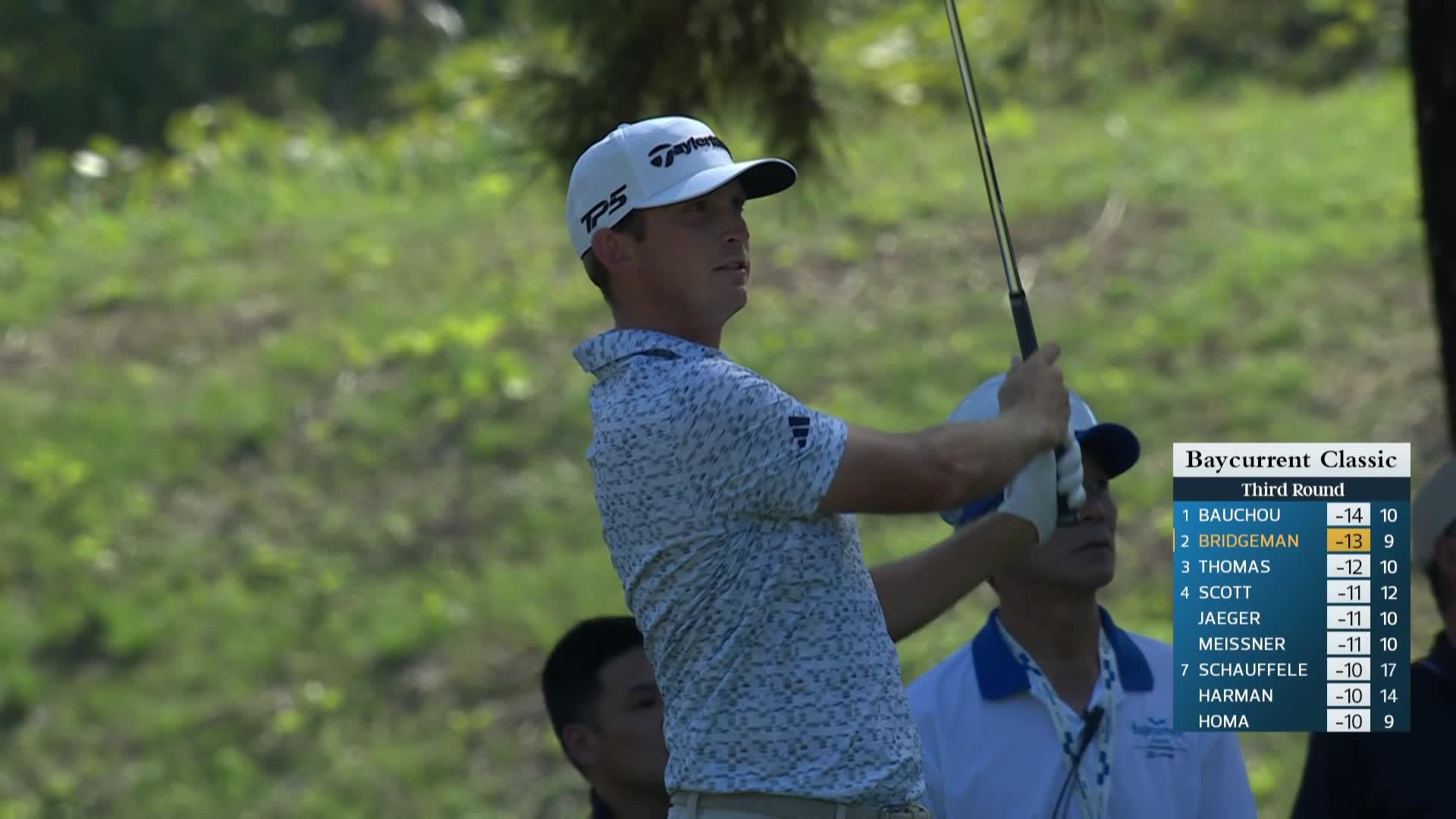 Jacob Bridgeman's 153-yard approach sets up birdie on No. 10 at Baycurrent
