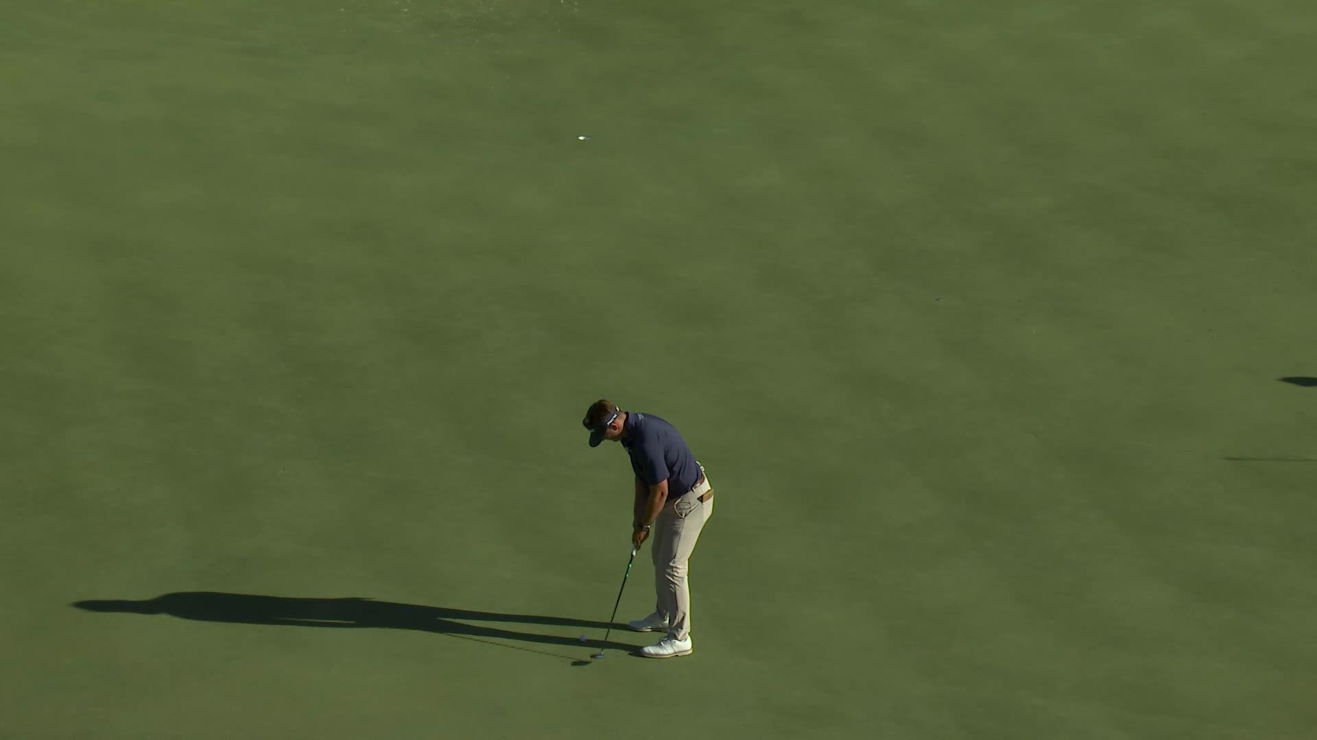 Hank Lebioda sinks 35-foot birdie putt on No. 16 at Bank of Utah