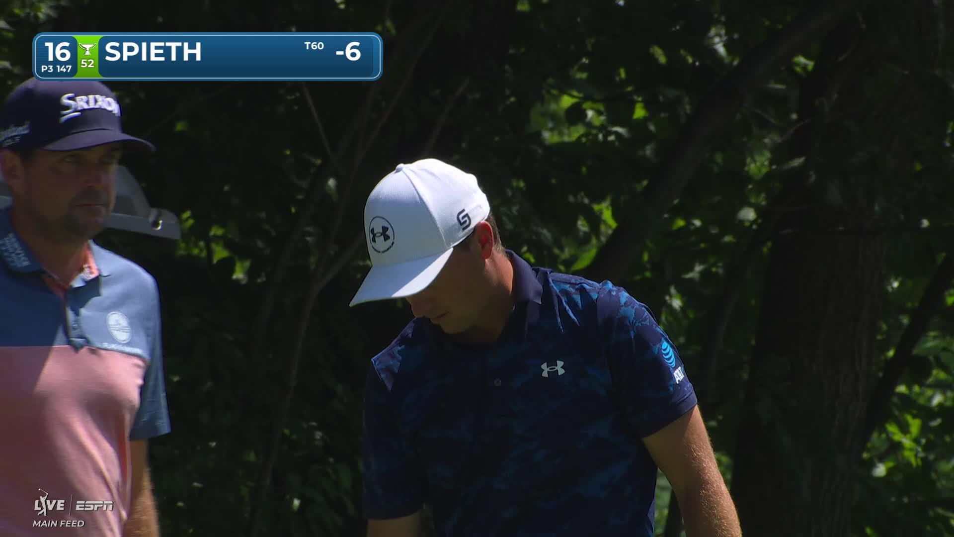 Jordan Spieth hits tee shot to 14 feet, sets up birdie on No. 16 at John Deere