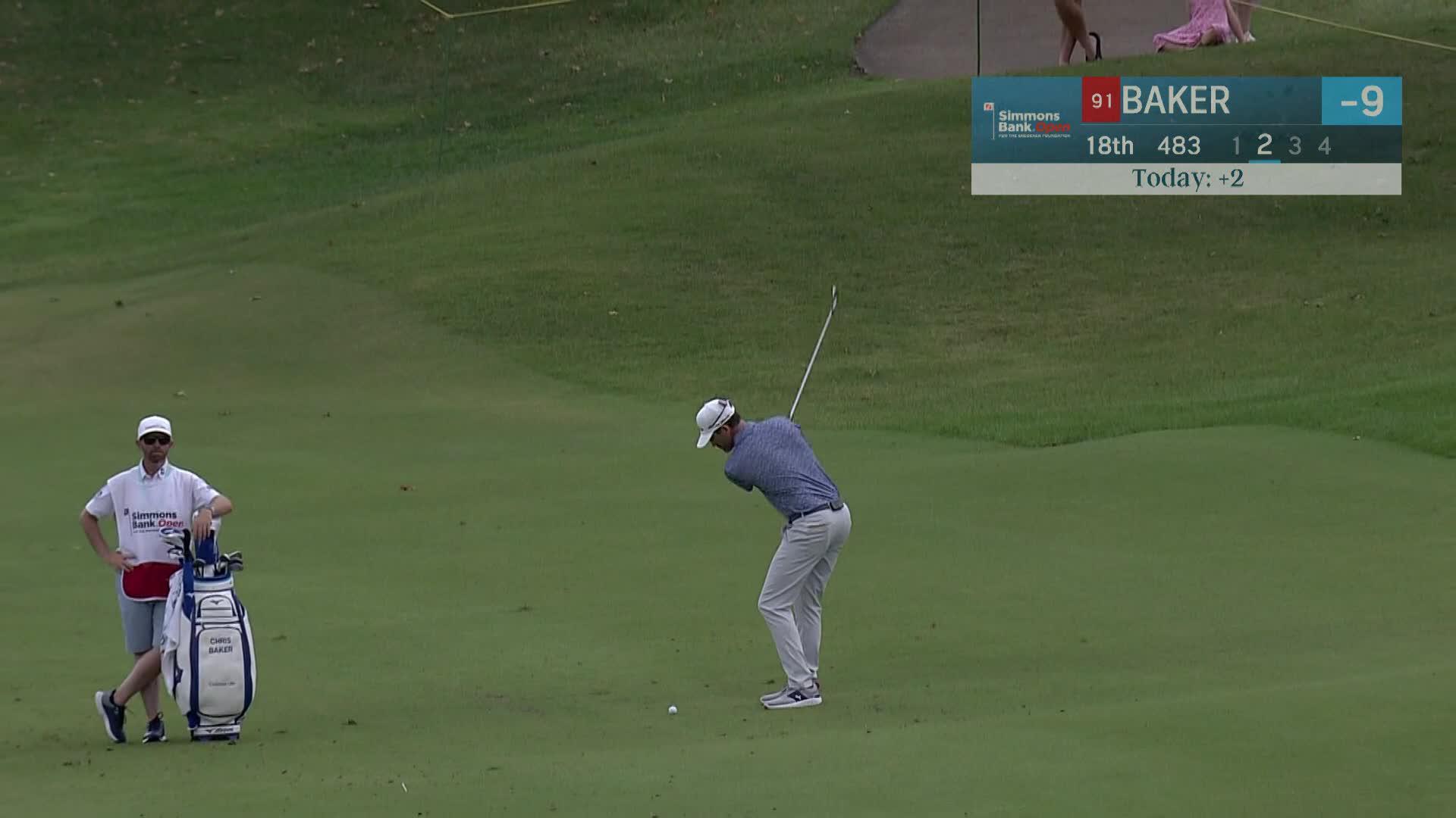 Chris Baker throws a dart to set up birdie at Simmons Bank Open