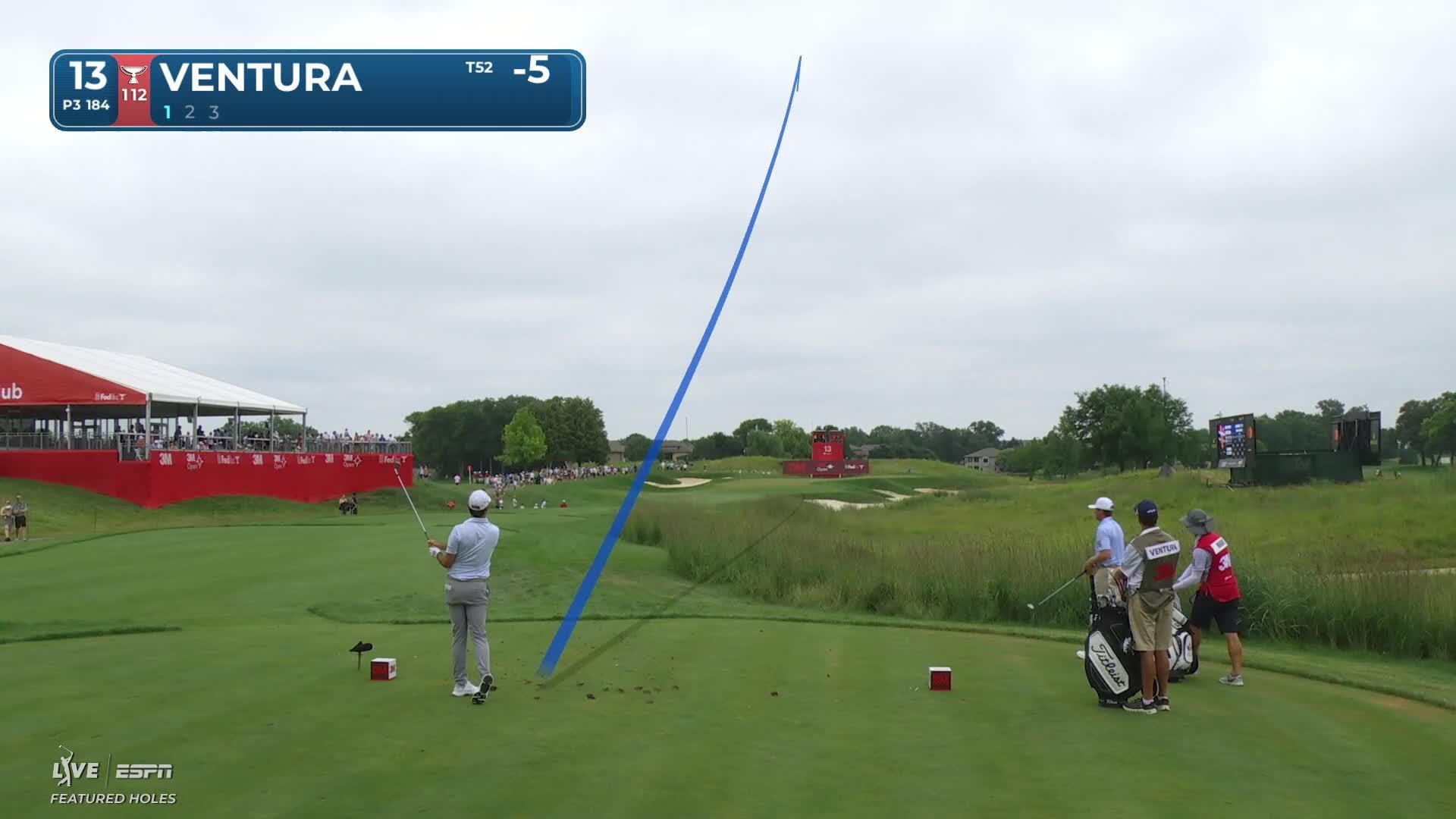 Kristoffer Ventura hits tee shot to 10 feet, sets up birdie on No. 13 at 3M Open