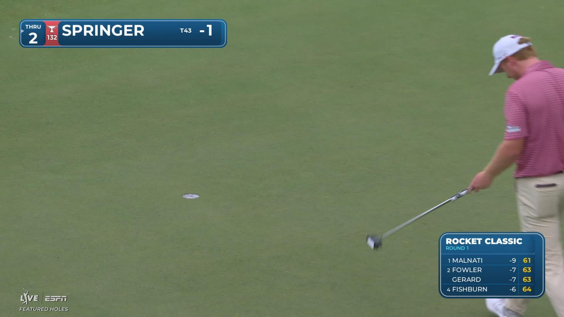 Hayden Springer sinks 24-foot birdie putt on No. 11 at Rocket Classic