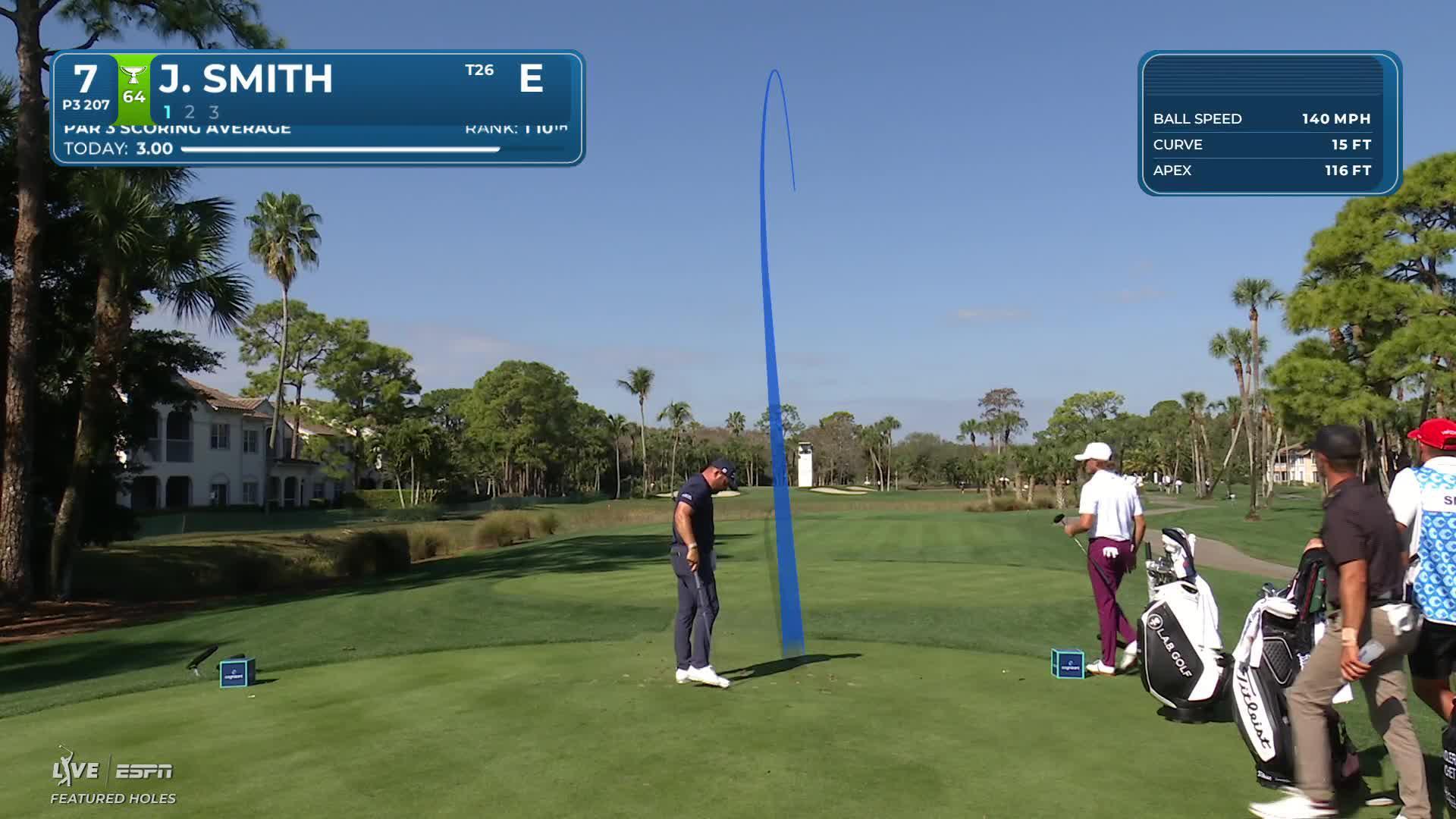 Jordan L Smith chips in from 38 feet for birdie on No. 7 at Cognizant Classic