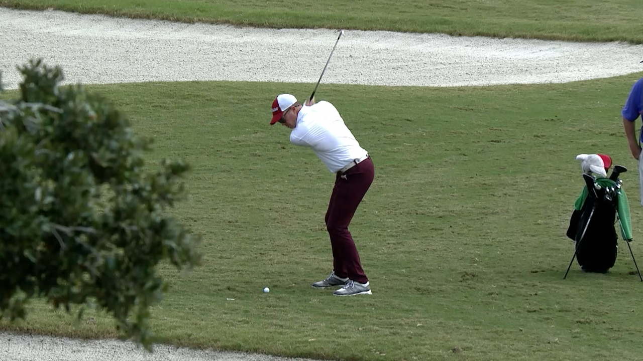 Wesley Pate's solid wedge shot at PNC Father Son