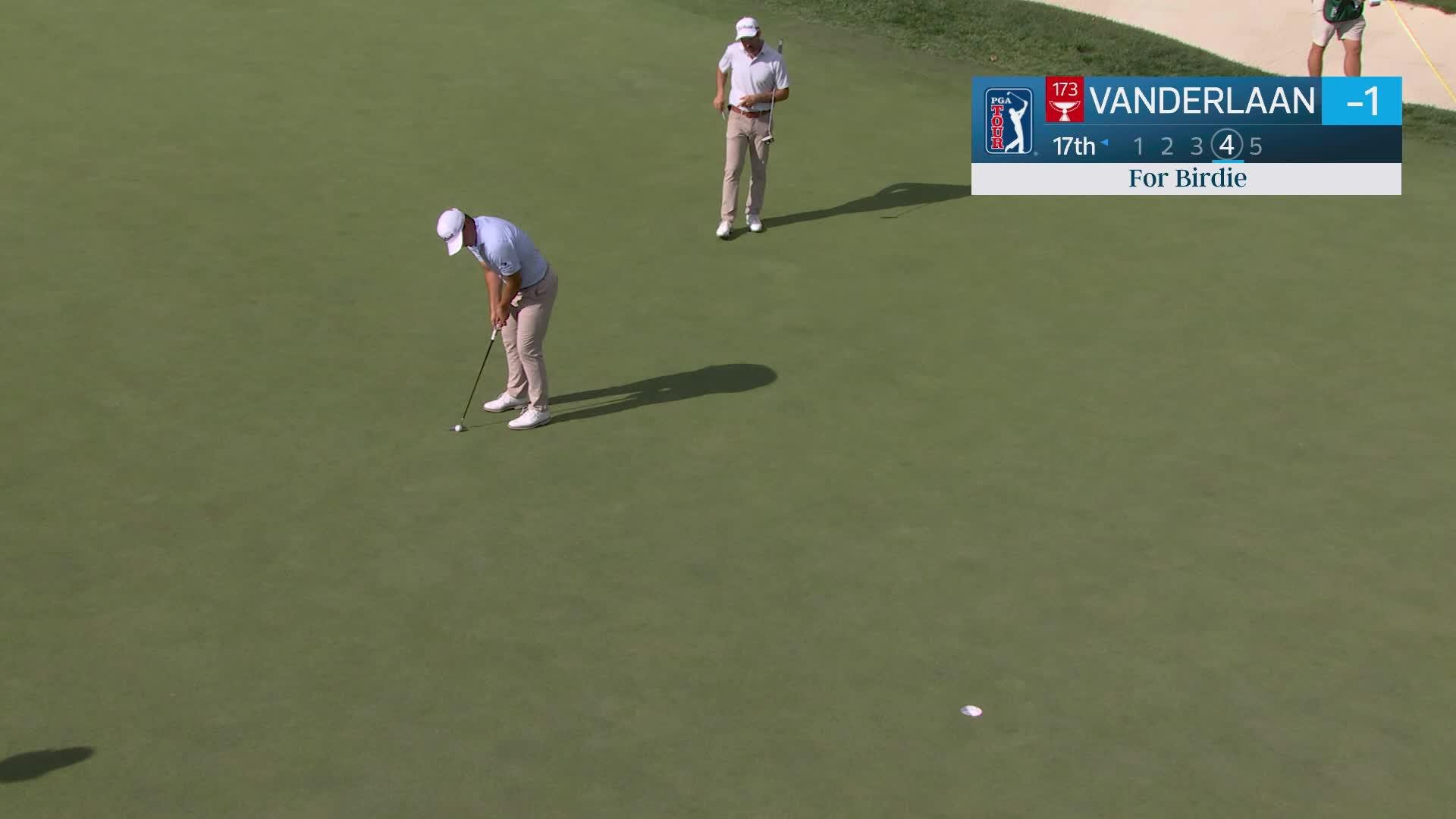 John VanDerLaan drains 14-foot putt for birdie on No. 17 at Biltmore Championship