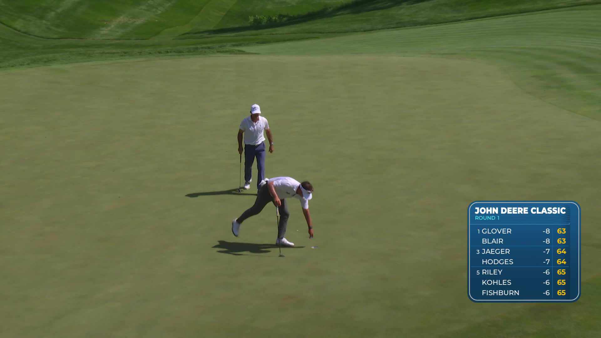 Hank Lebioda drains 22-foot birdie putt on No. 3 at John Deere