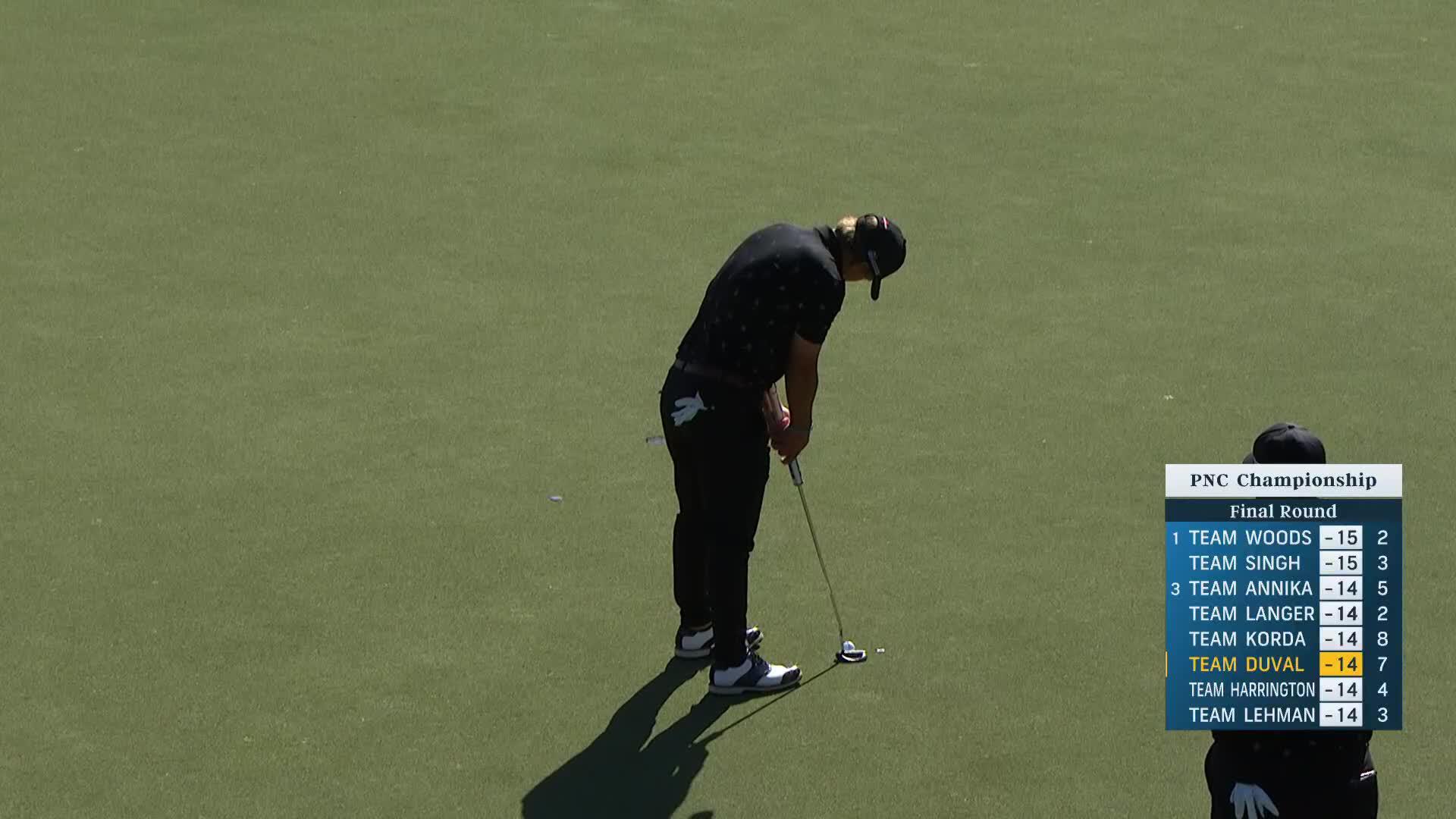 Brady Duval throws a dart to set up birdie at PNC Championship