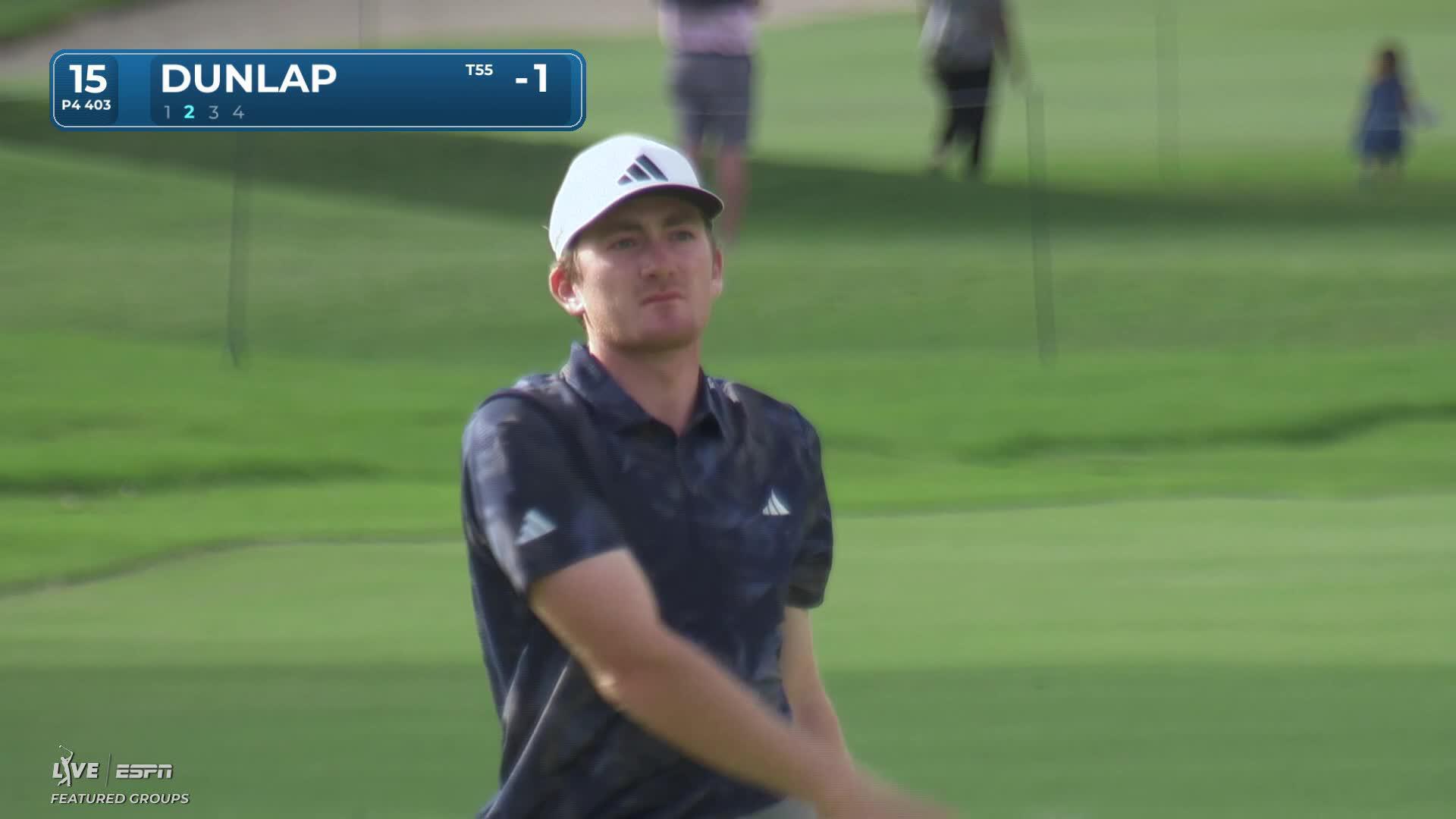 Nick Dunlap holes out 18-foot birdie putt on No. 15 at Sony Open
