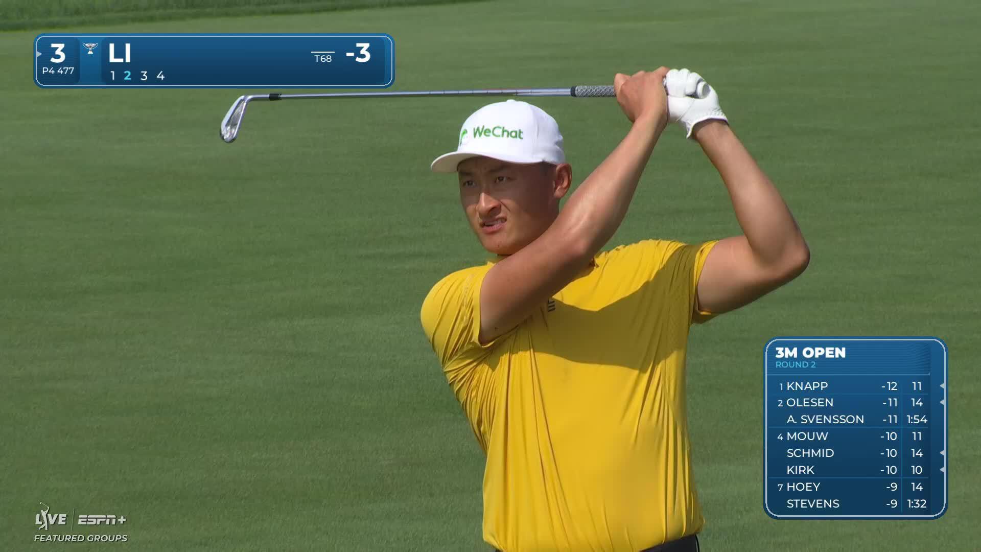 Haotong Li holes out for birdie from 26-feet on No. 3 at 3M Open